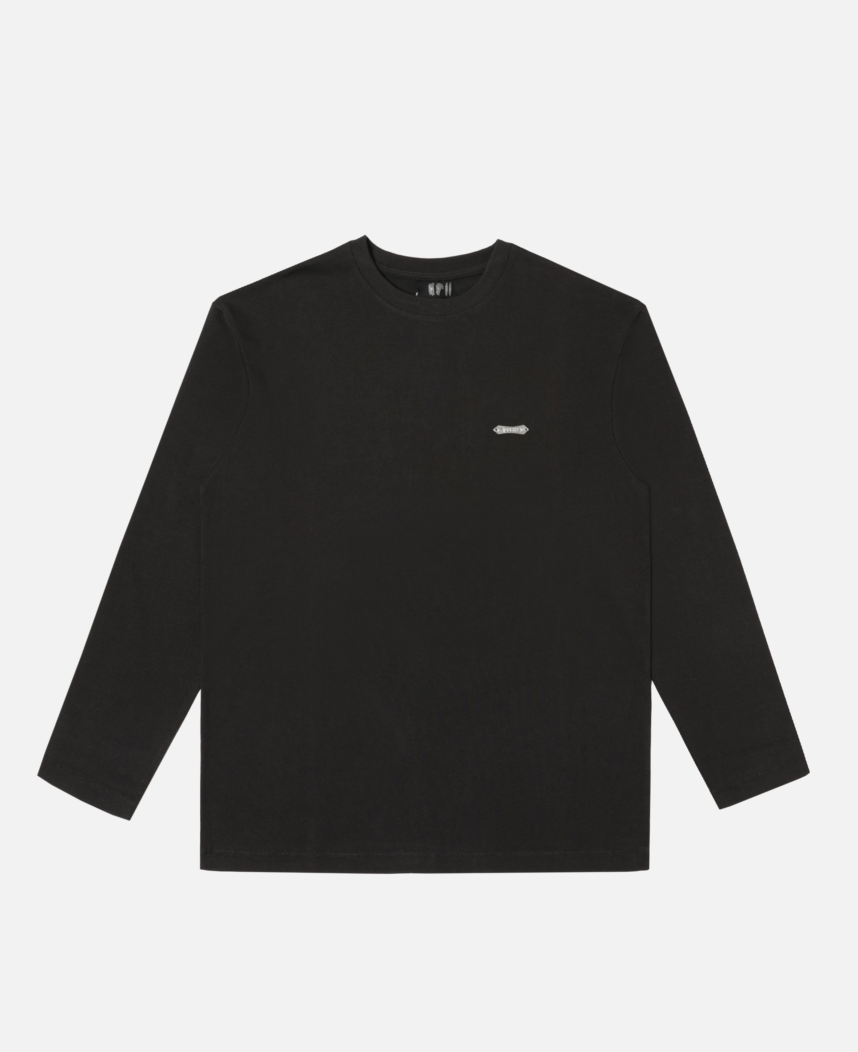 Theboyhasnopatience Luminous Dawn Flocked Long Sleeve T - Shirt (Charcoal)