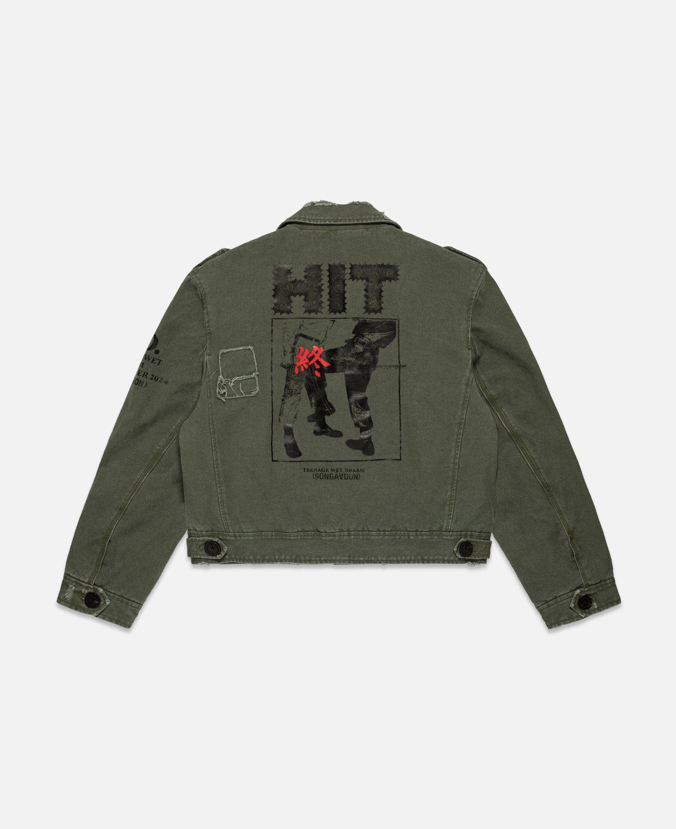 Songaadon Green Ripped Jacket (Green)