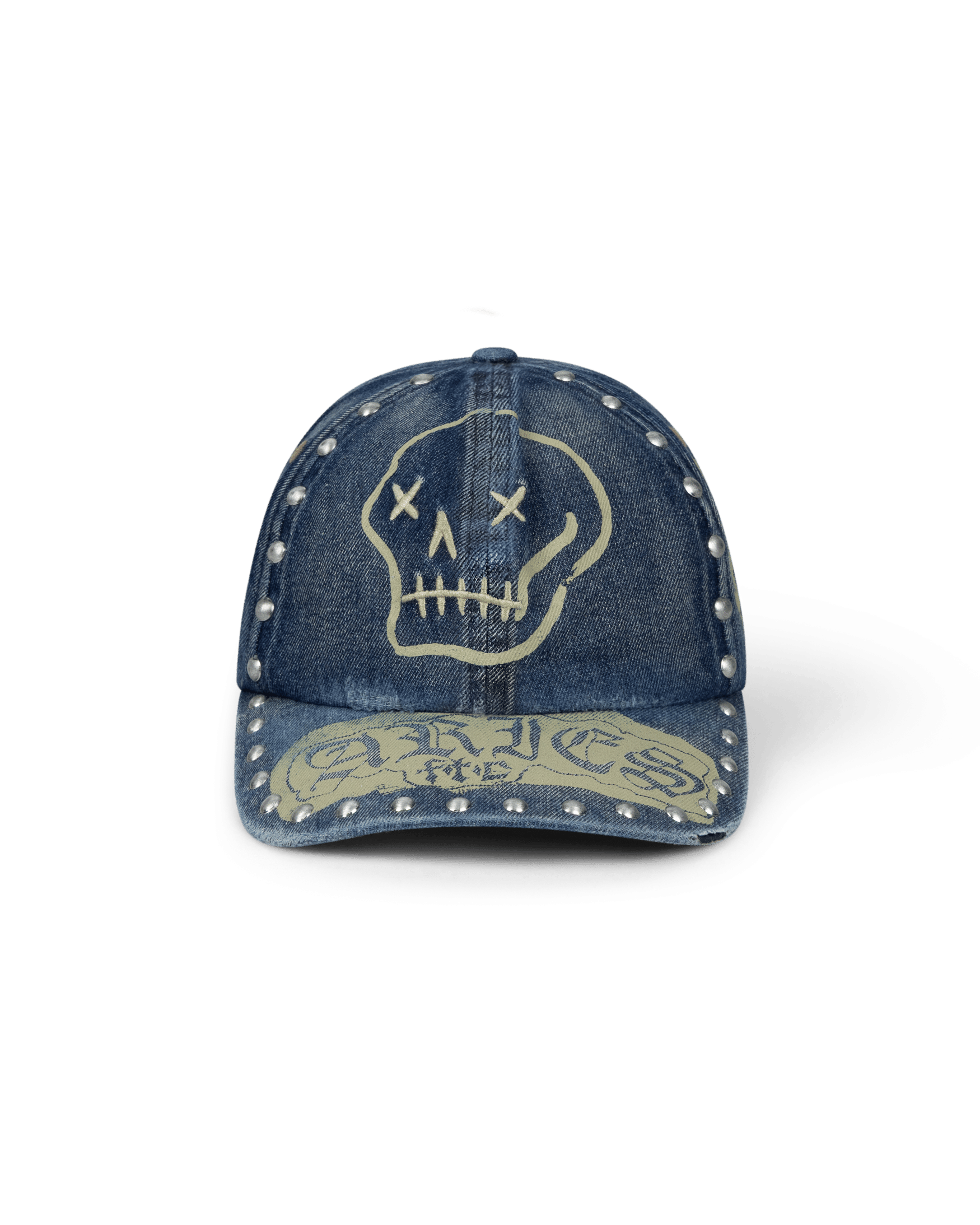 Aries Arise Studded Mega Graphic Denim Cap