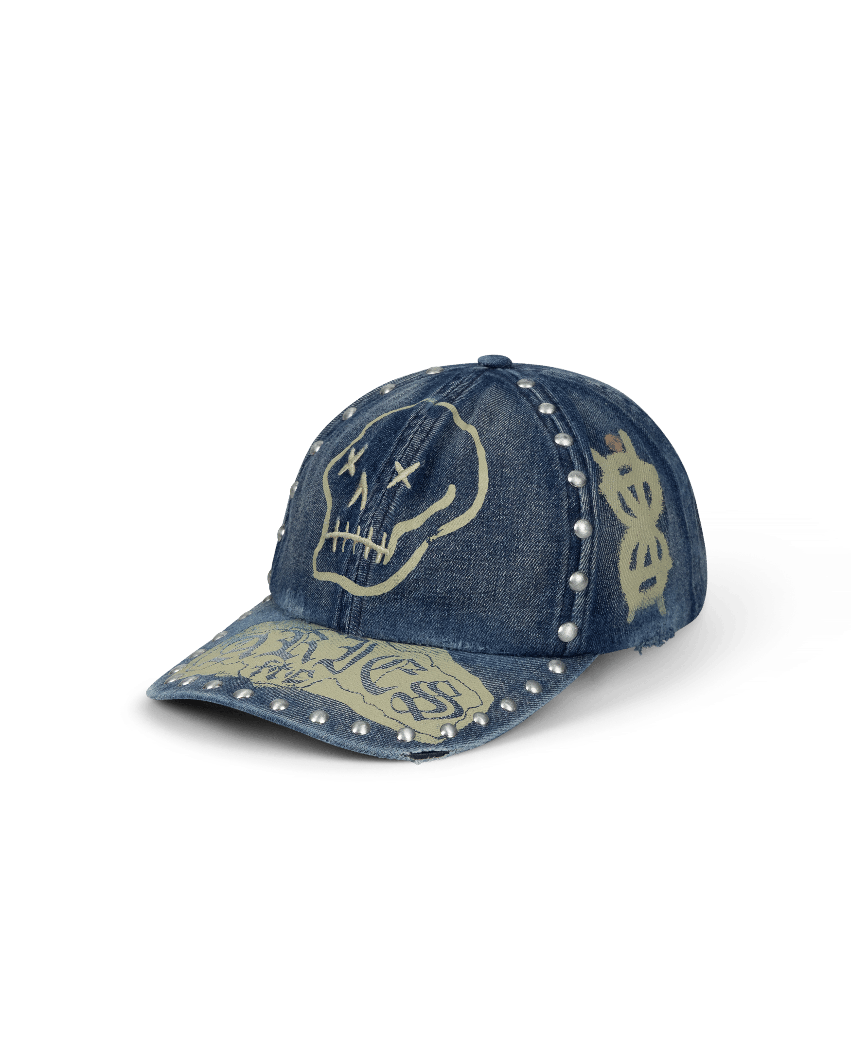 Aries Arise Studded Mega Graphic Denim Cap