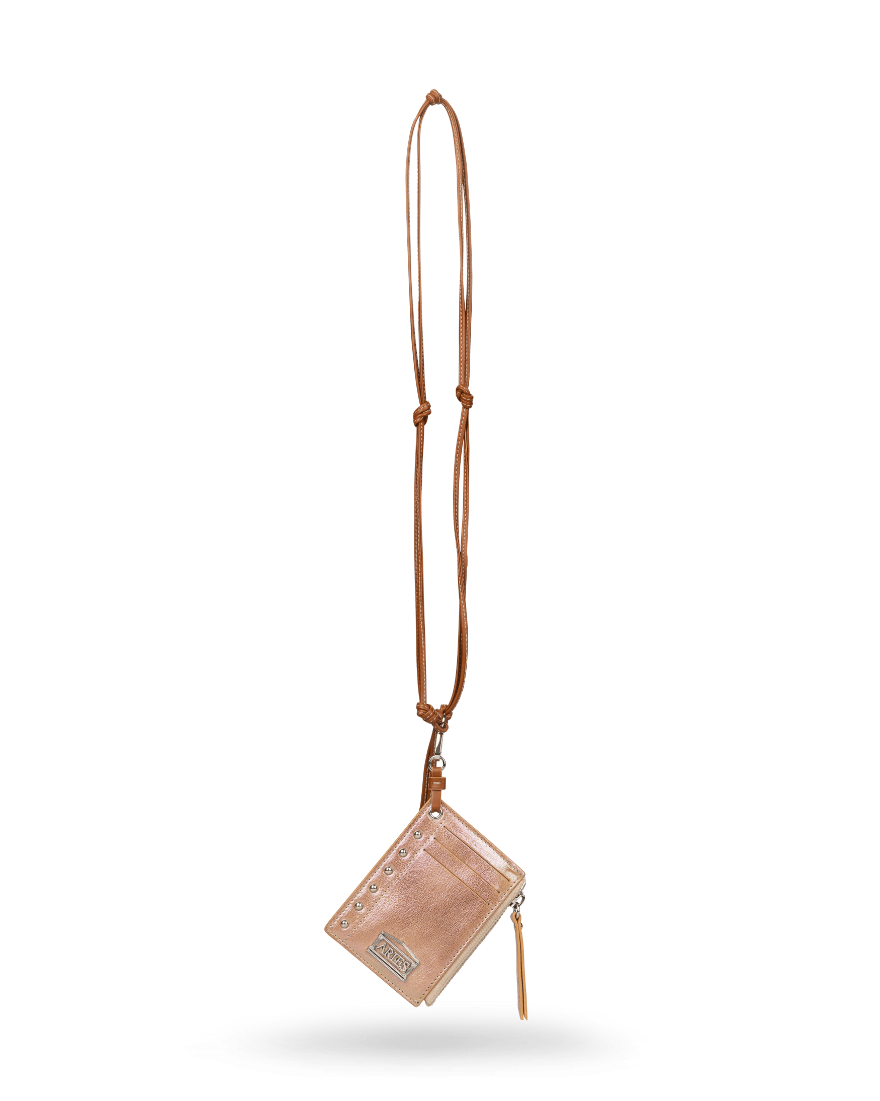 Pearl Leather Studded Card Holder