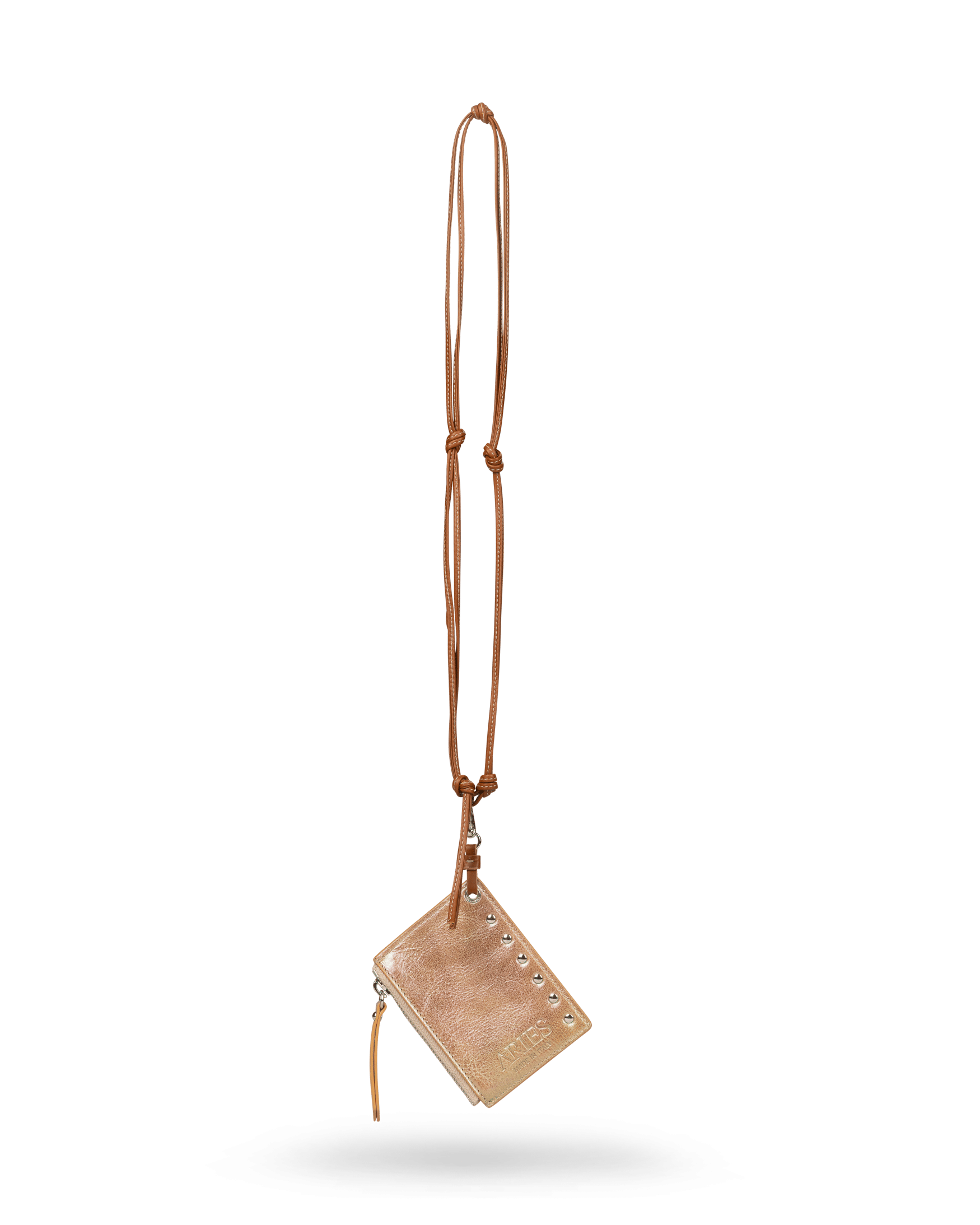 Pearl Leather Studded Card Holder