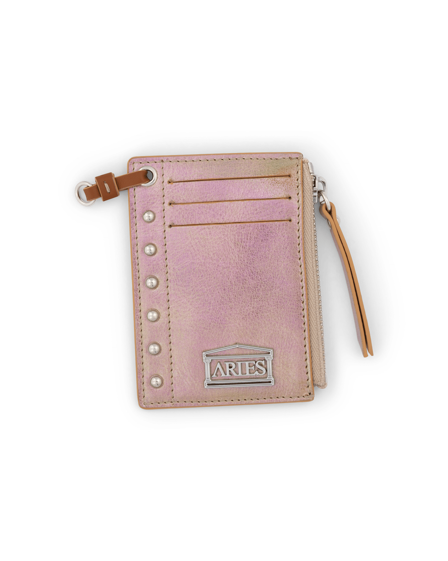 Pearl Leather Studded Card Holder