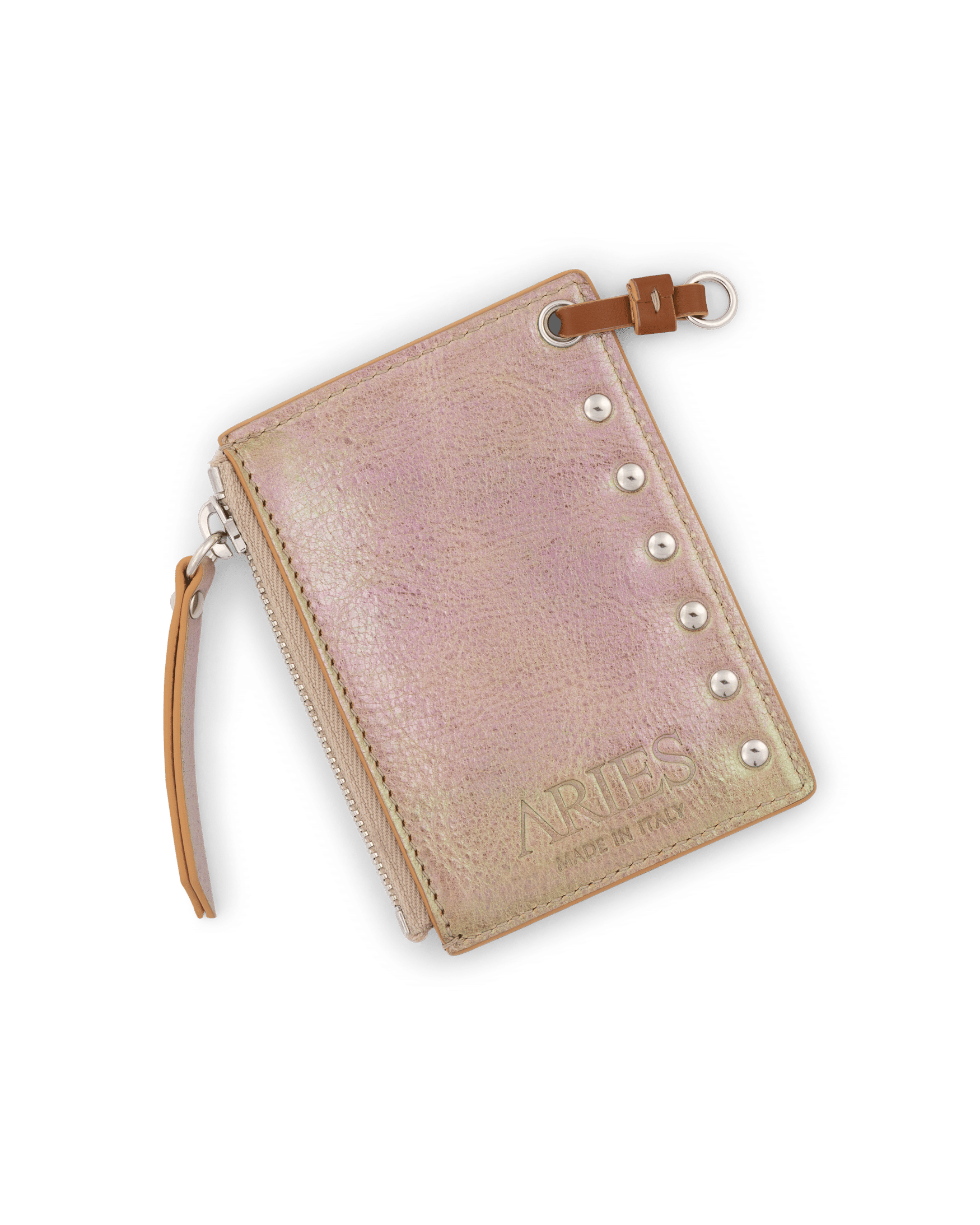 Pearl Leather Studded Card Holder