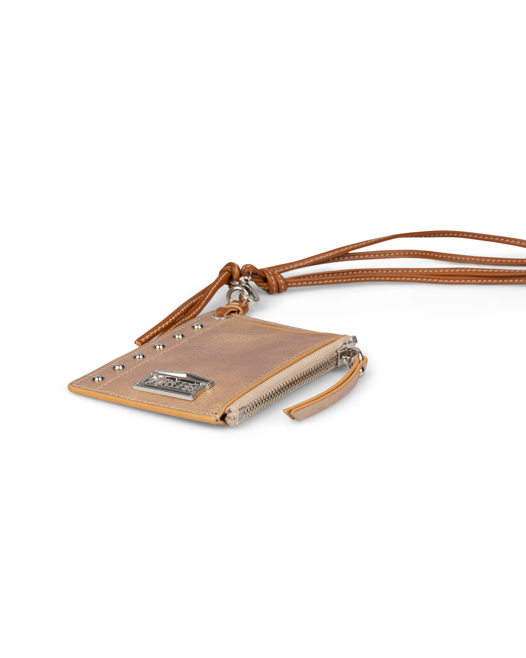 Pearl Leather Studded Card Holder