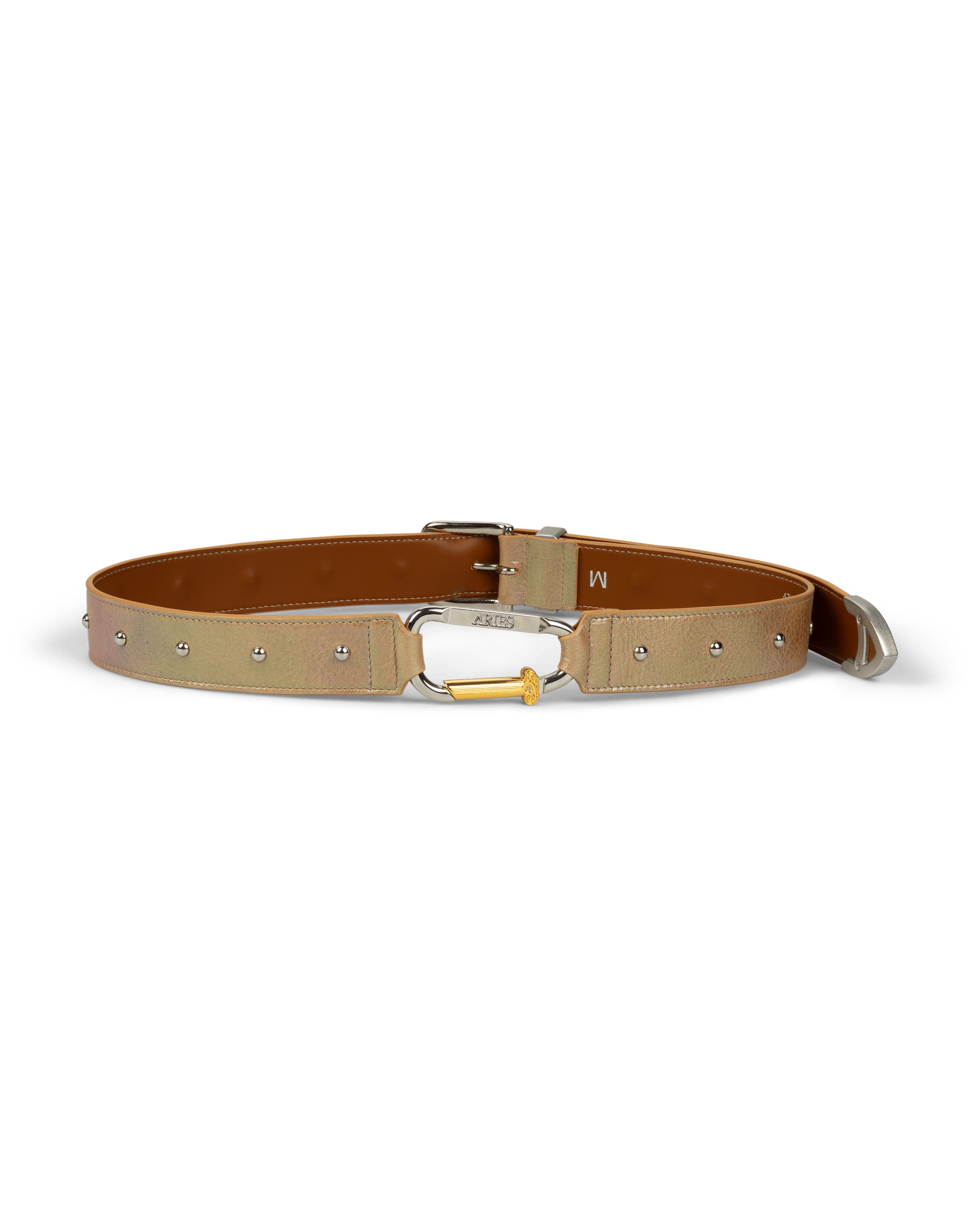 Pearl Leather Studded Mazzo Belt