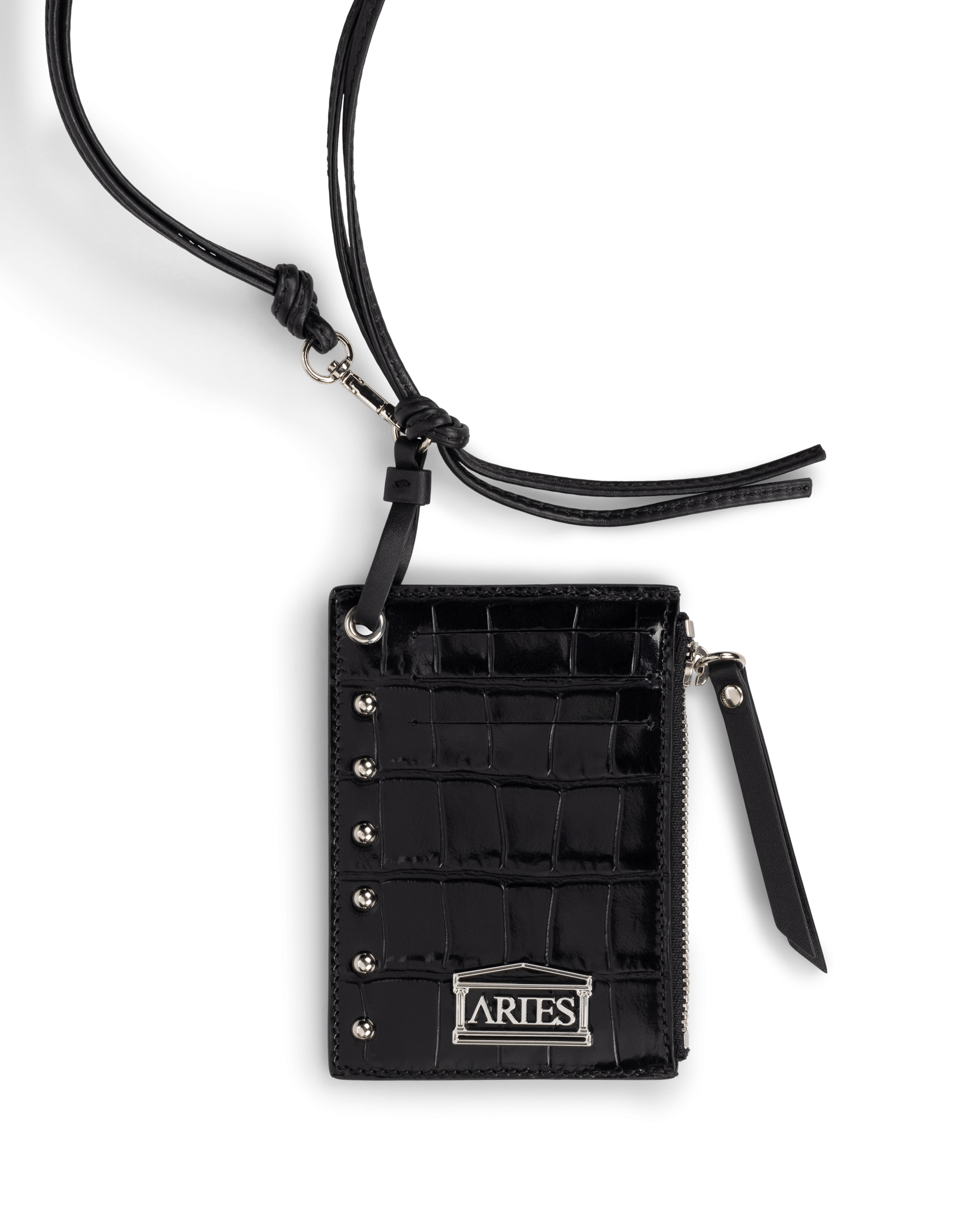 Aries Arise Croc Studded Card Holder