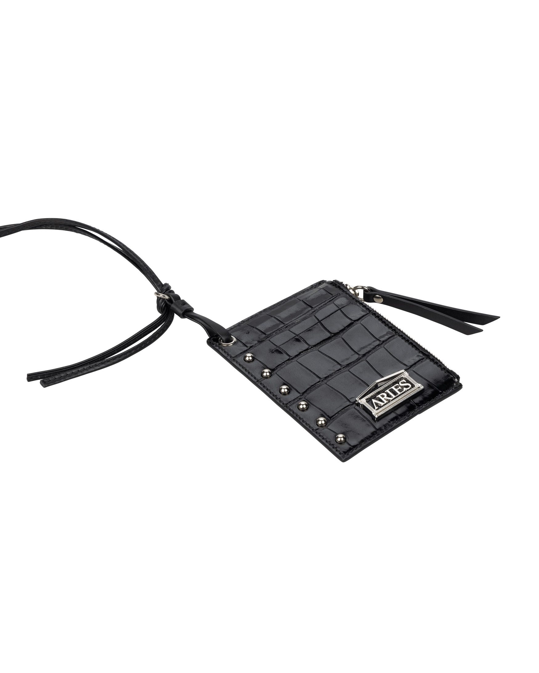 Aries Arise Croc Studded Card Holder