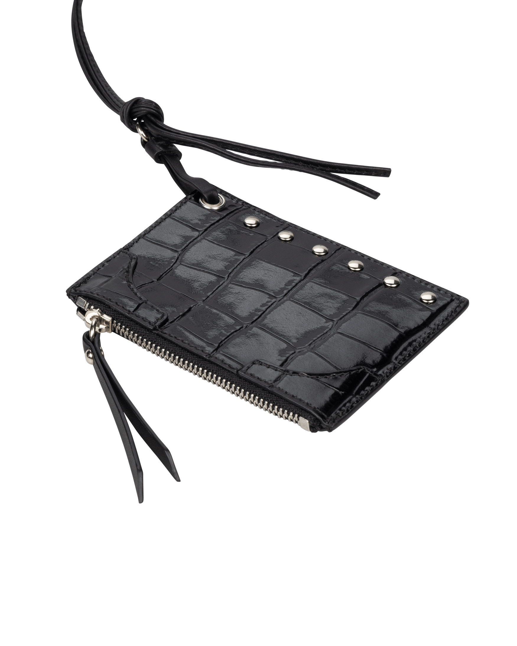 Aries Arise Croc Studded Card Holder