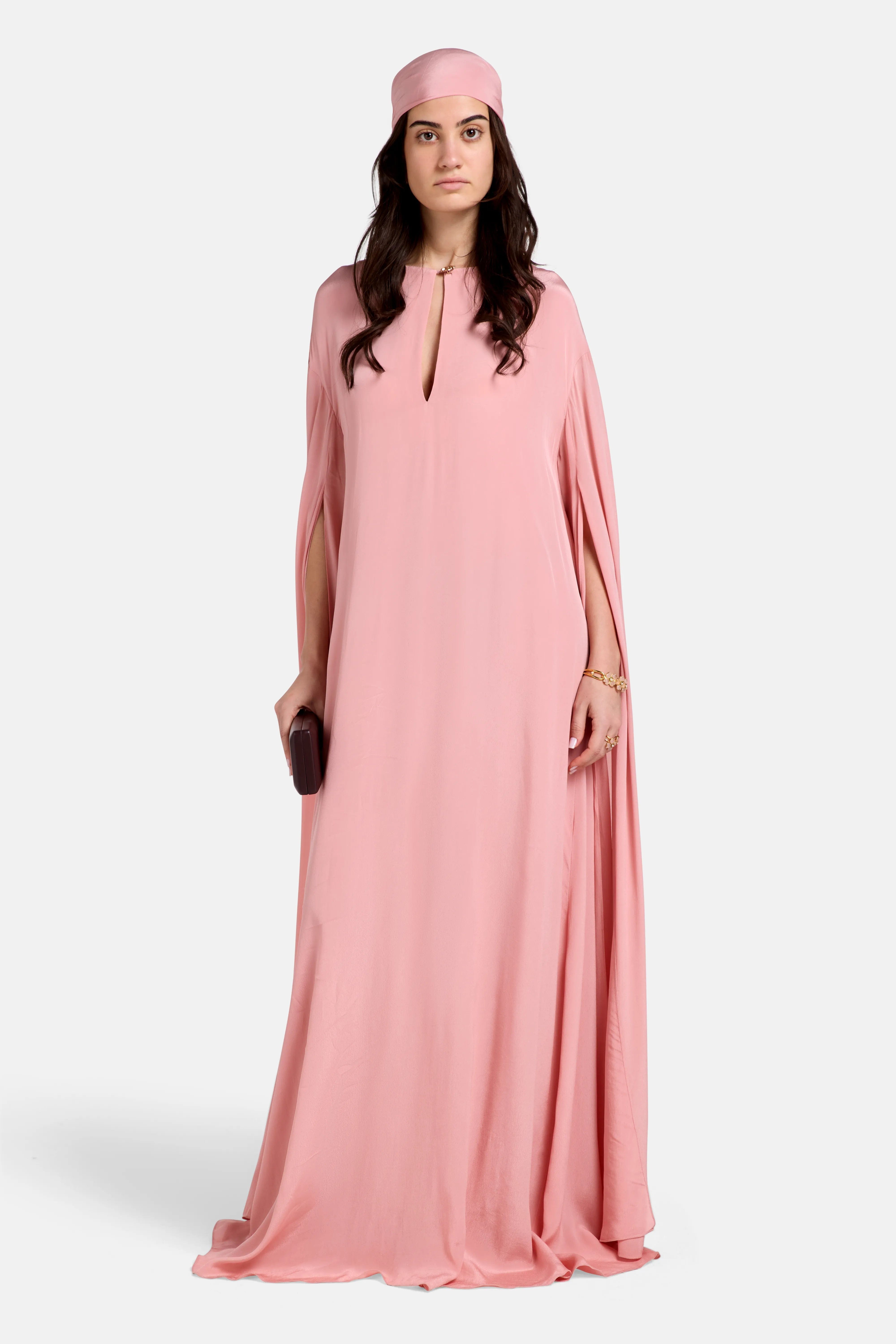 Hemant & Nandita Cape Sleeves Kaftan in Pink