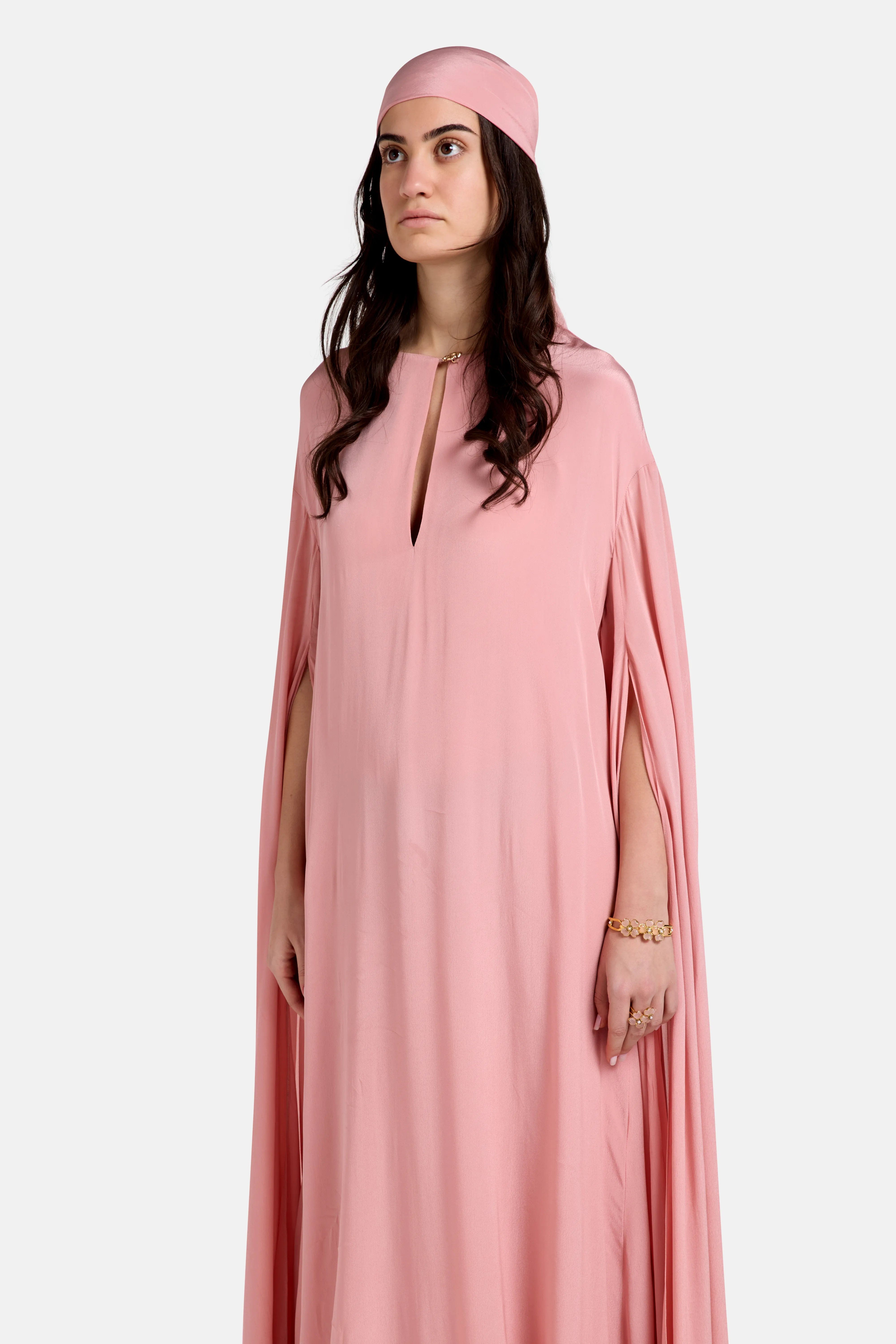 Hemant & Nandita Cape Sleeves Kaftan in Pink