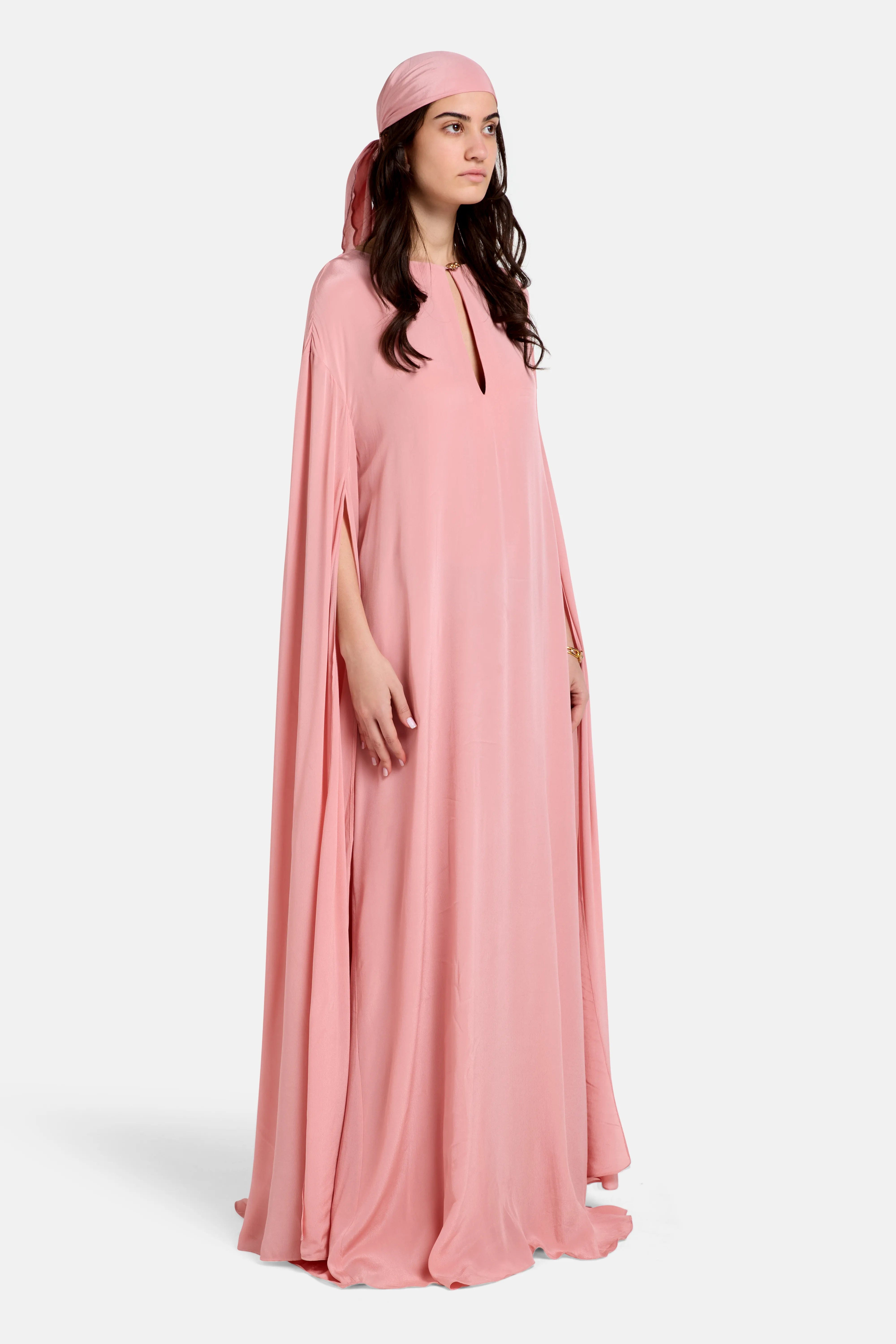 Hemant & Nandita Cape Sleeves Kaftan in Pink