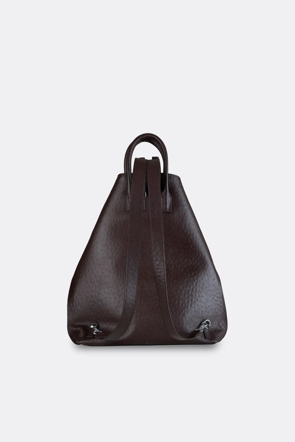Aesthetic Pleasure Closer Embossed Ostrich Leather Backpack in Brown