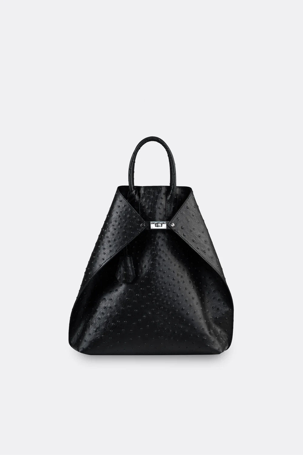 Aesthetic Pleasure Closer Embossed Ostrich Leather Backpack in Black