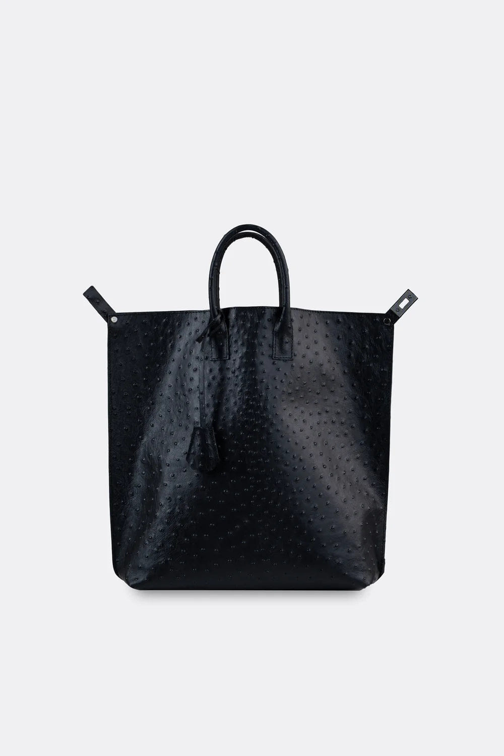 Aesthetic Pleasure Closer Embossed Ostrich Leather Backpack in Black