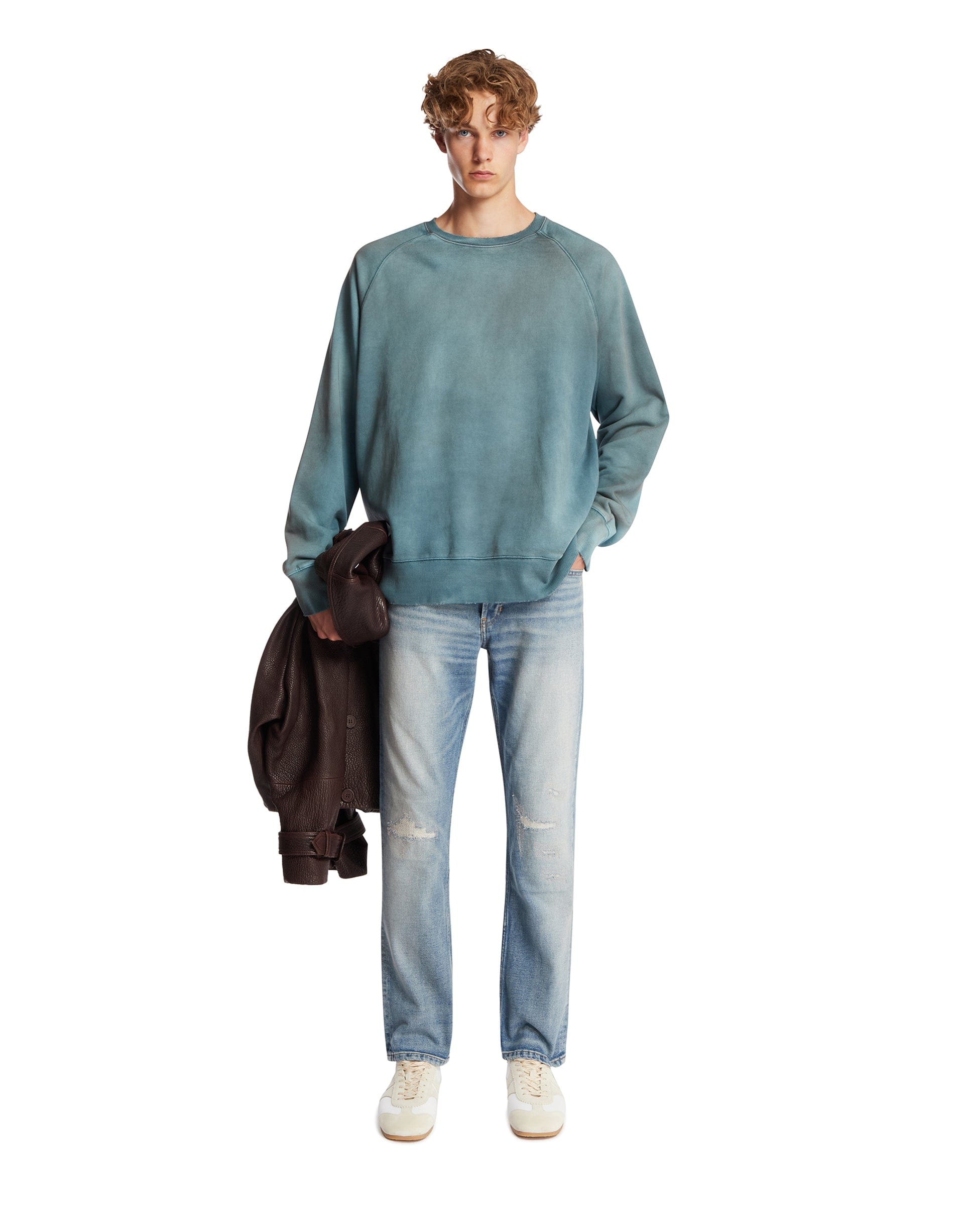 ANTIK DENIM Felpa In Cotone Blu