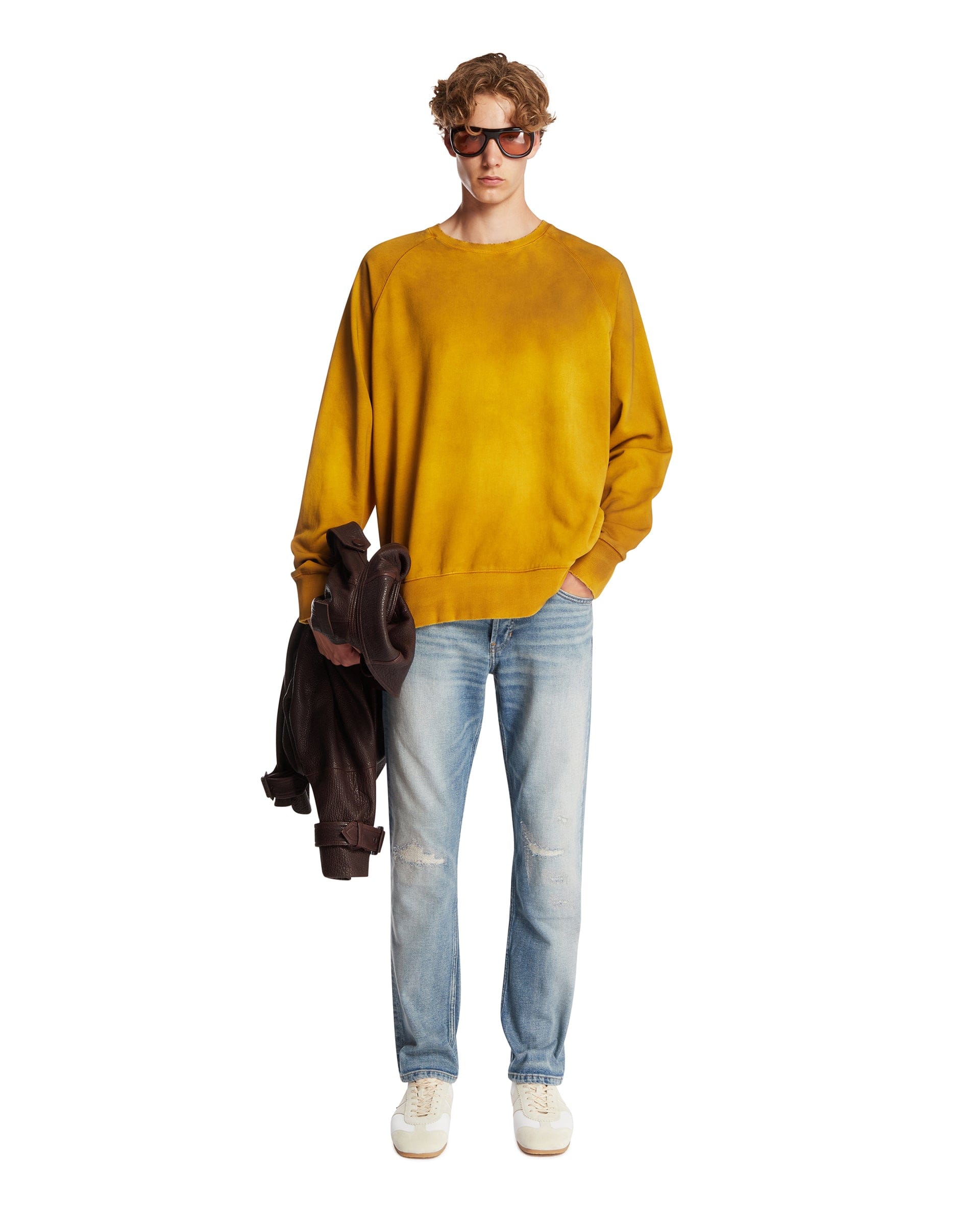 ANTIK DENIM Felpa In Cotone Gialla