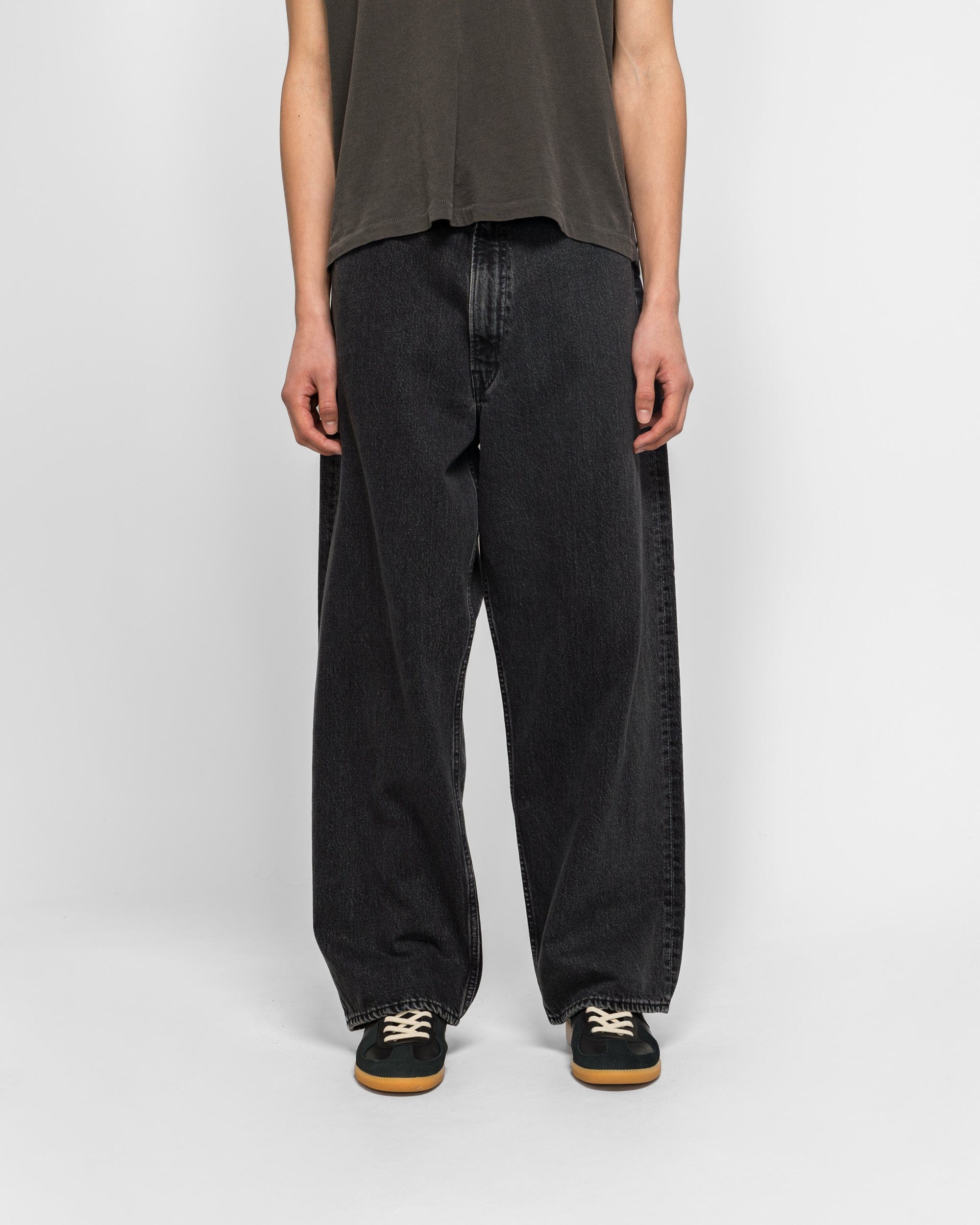 Orslow Super Dad's Fit Pants - Black Denim Stone Wash