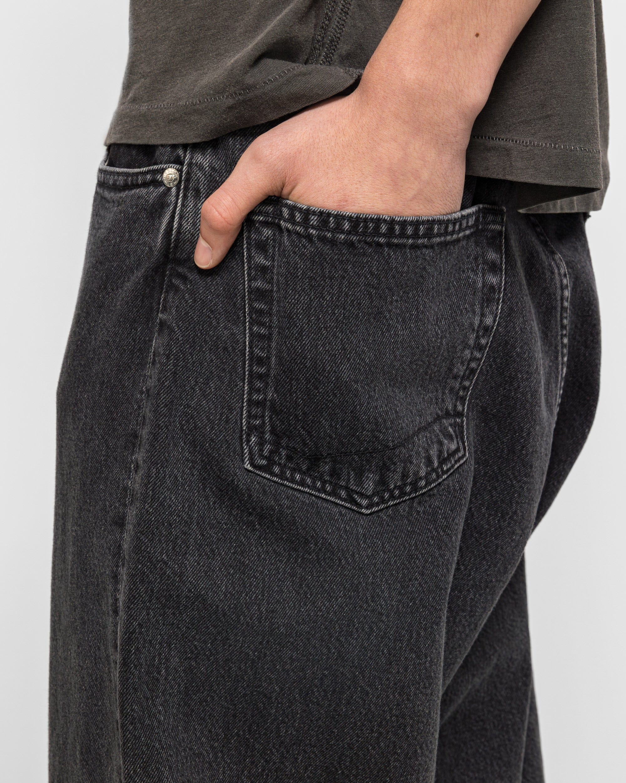 Orslow Super Dad's Fit Pants - Black Denim Stone Wash