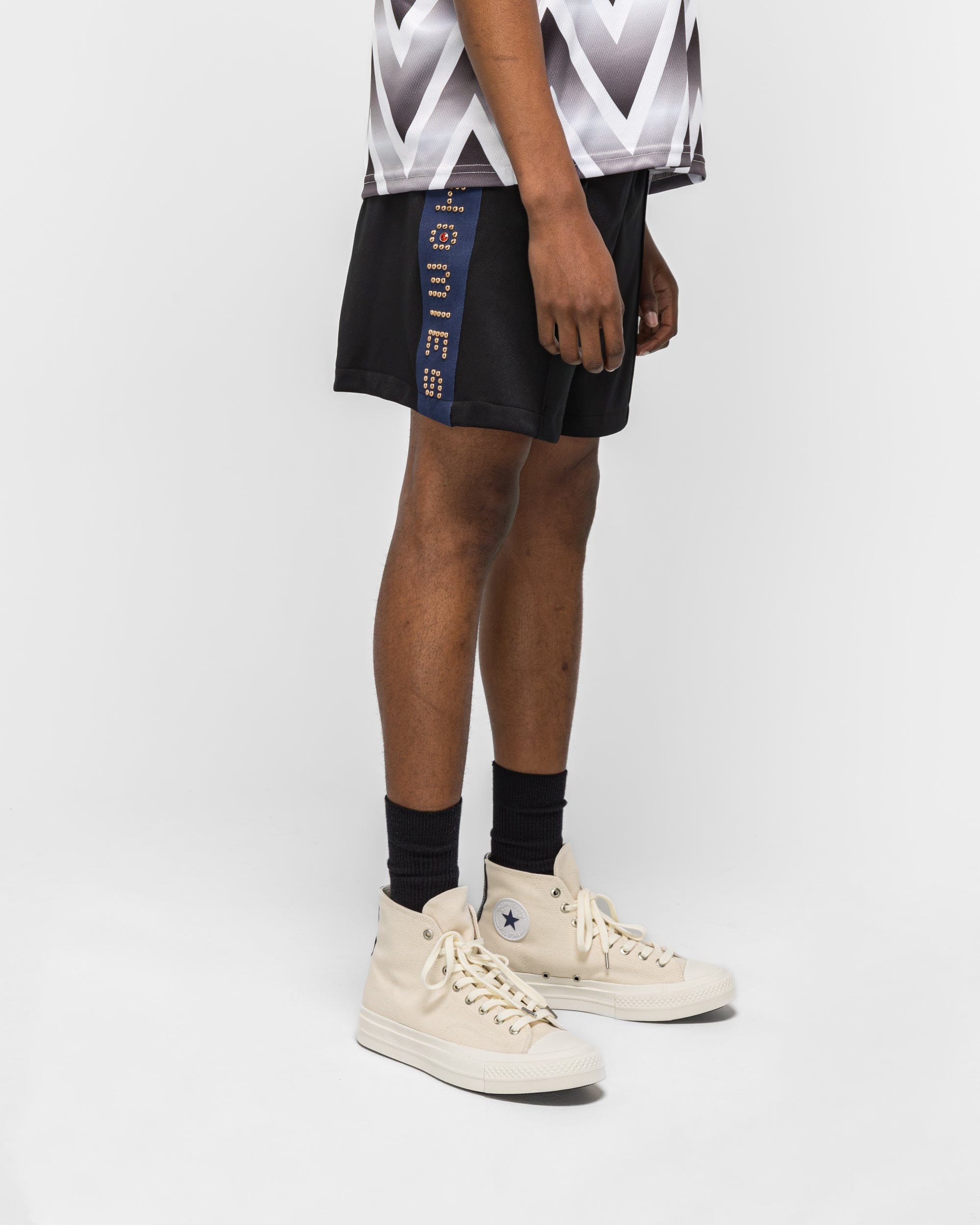 For The Homies Studded Track Short - Black