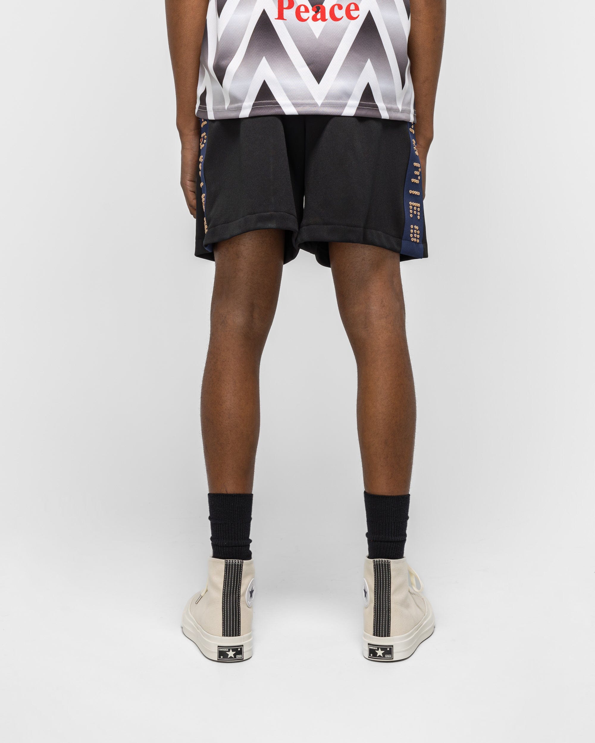 For The Homies Studded Track Short - Black