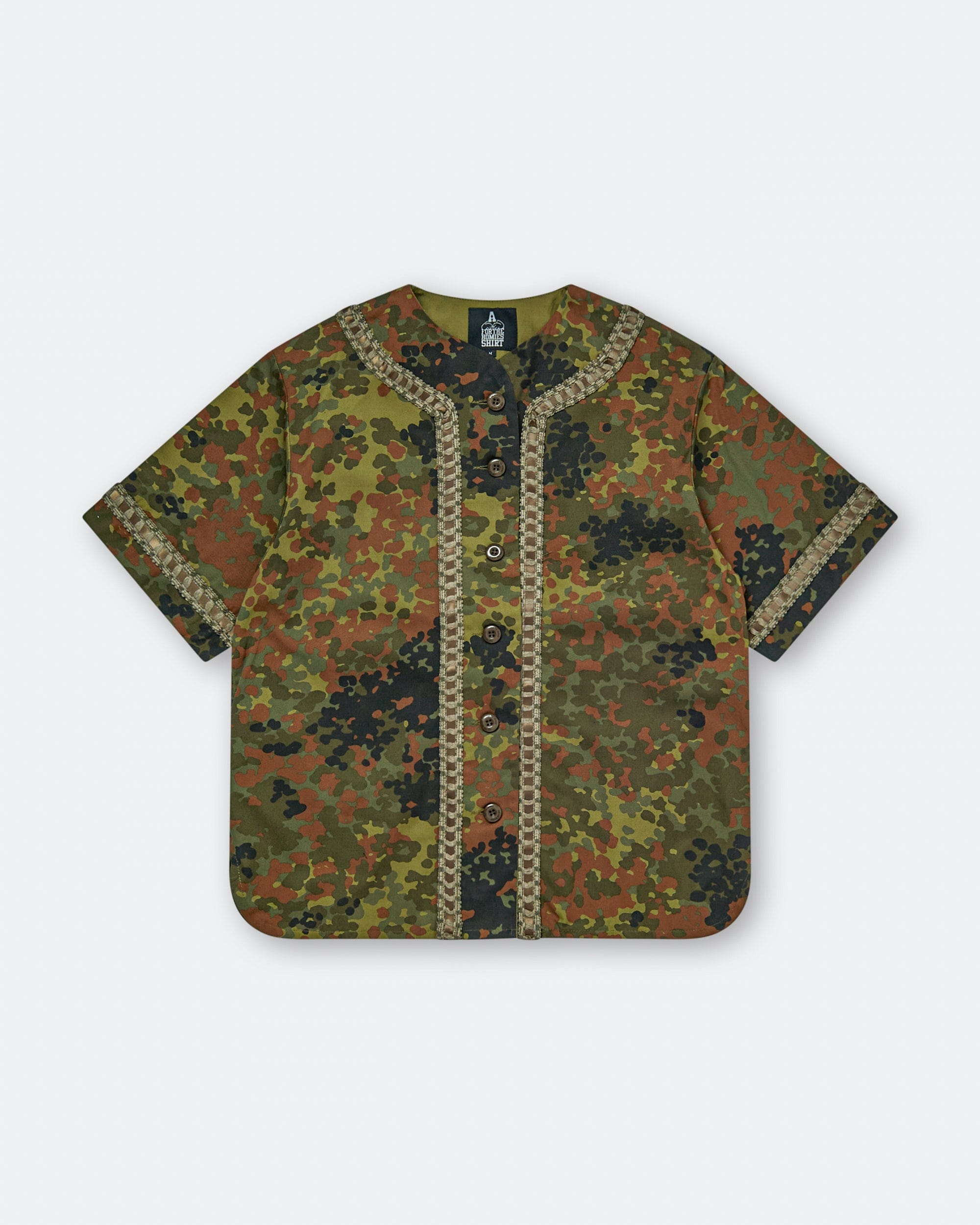 For The Homies Braided Baseball Shirt - Camo