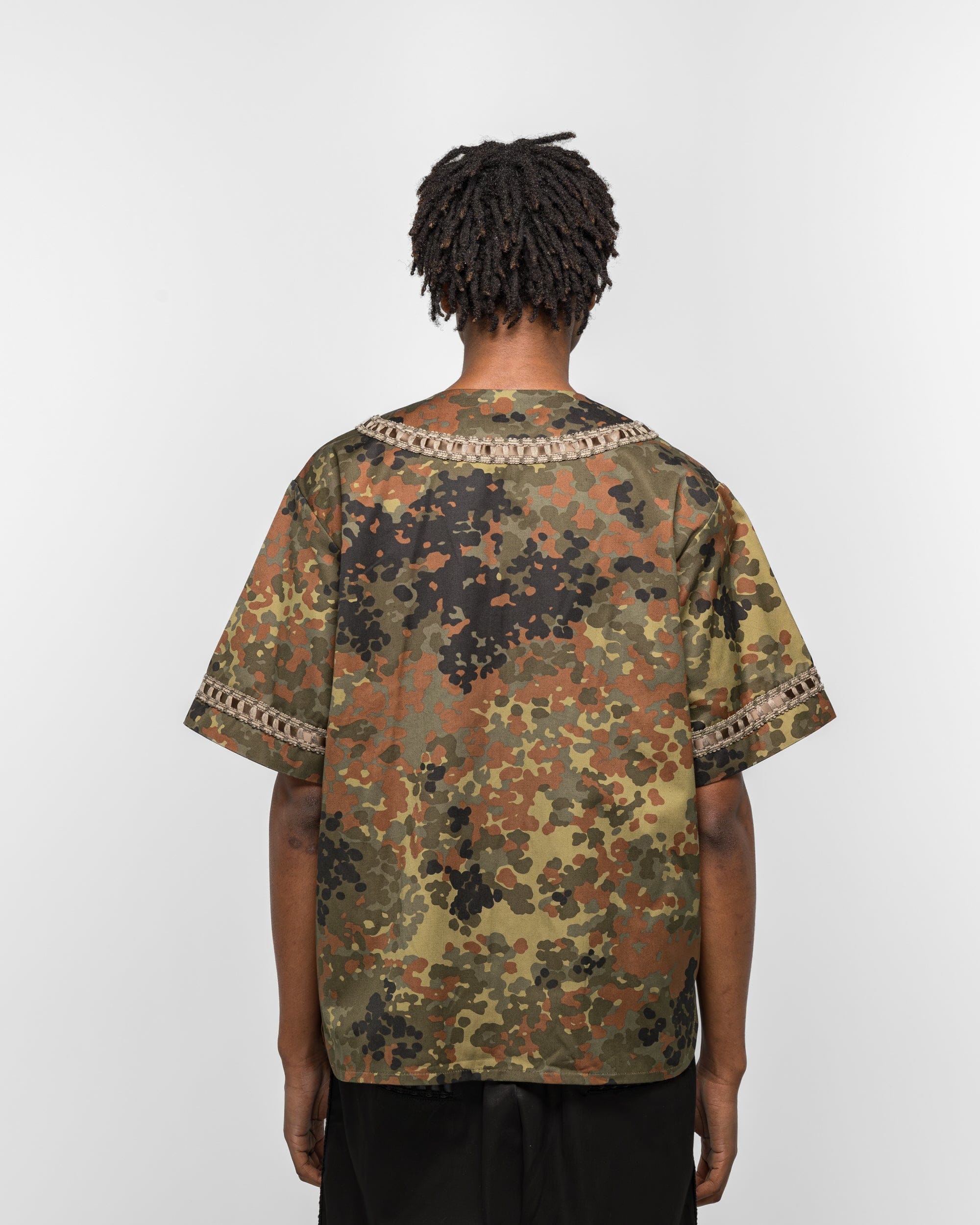 For The Homies Braided Baseball Shirt - Camo