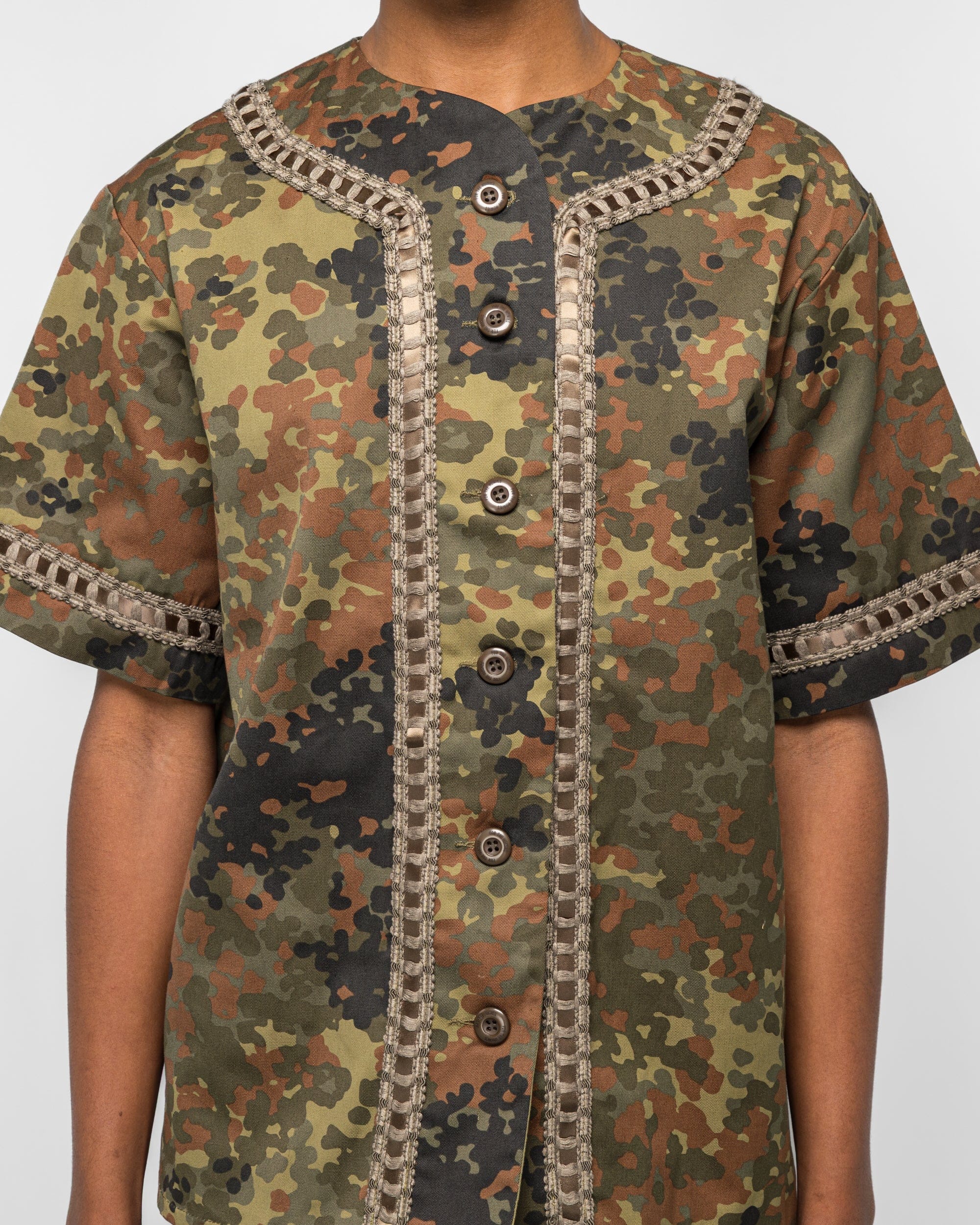 For The Homies Braided Baseball Shirt - Camo