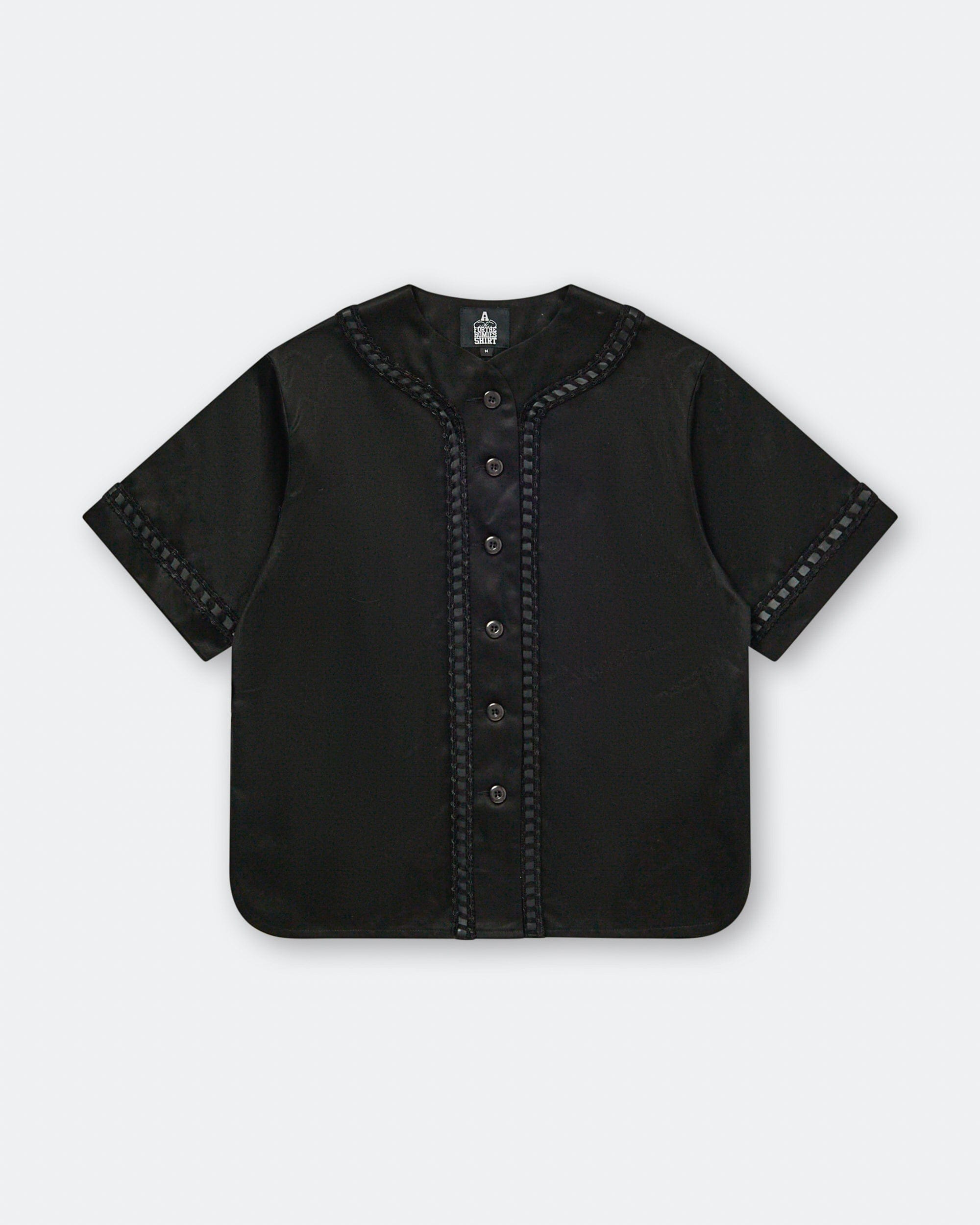 For The Homies Braided Baseball Shirt - Black