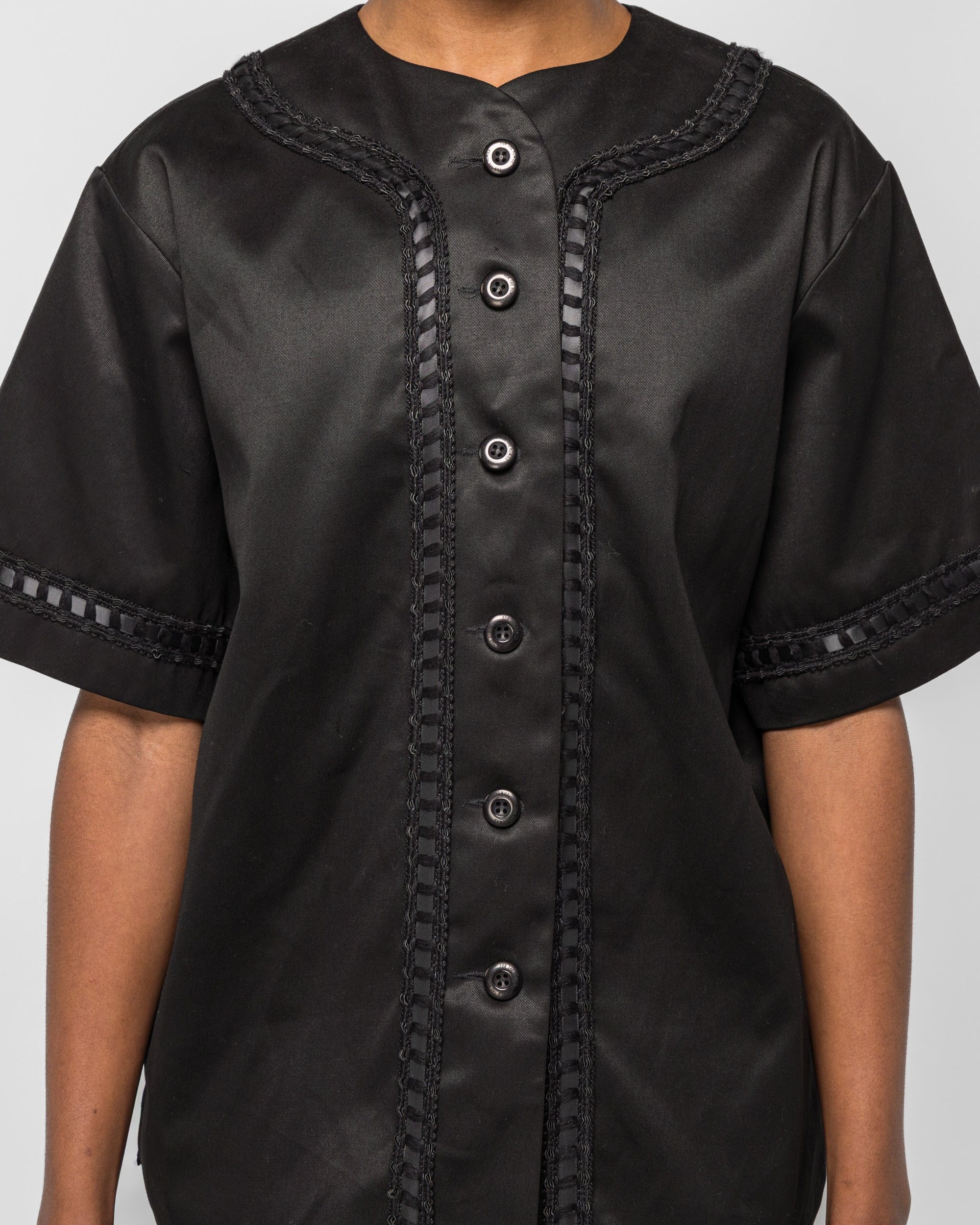 For The Homies Braided Baseball Shirt - Black