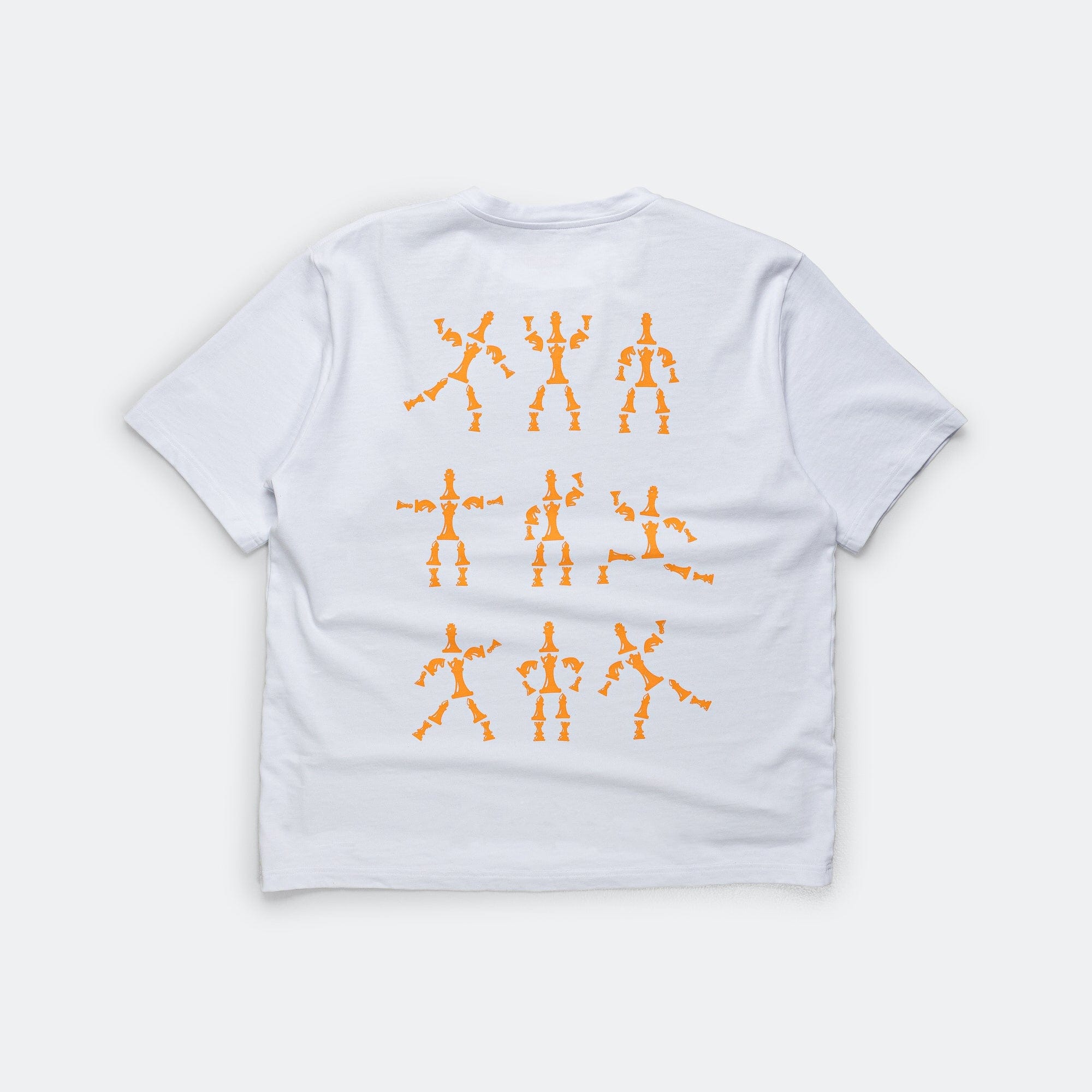 There UP THERE x ATAB Lab Chess Man T-Shirt - White/Tangelo