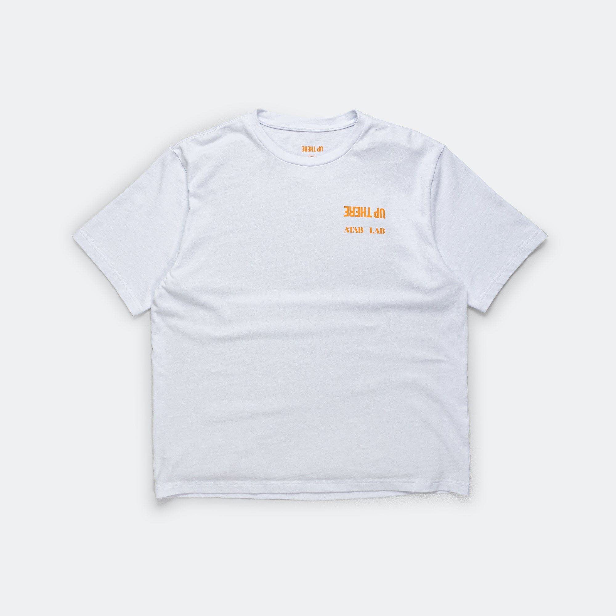 There UP THERE x ATAB Lab Chess Man T-Shirt - White/Tangelo