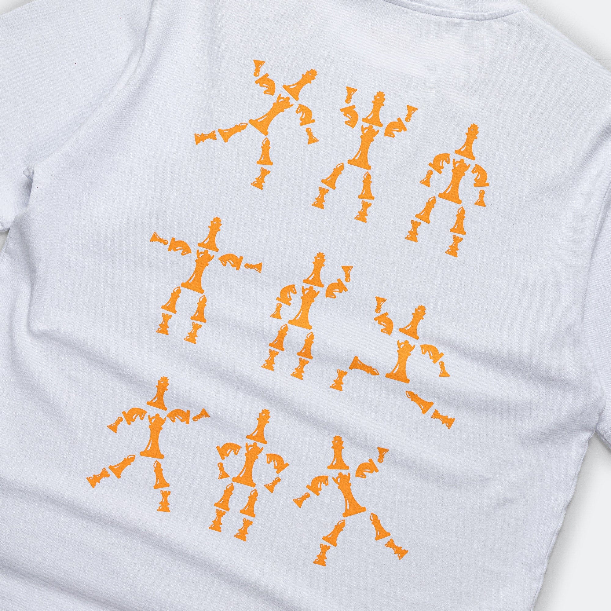 There UP THERE x ATAB Lab Chess Man T-Shirt - White/Tangelo