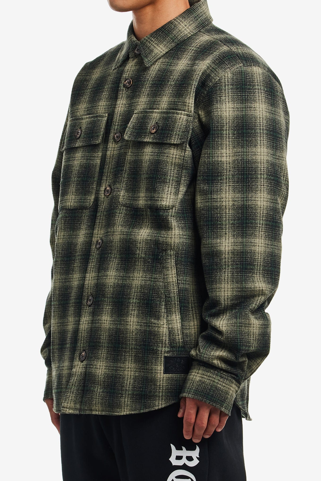BORN x Raised OVERSIZED EMBROIDERED FLANNEL SHIRT JACKET