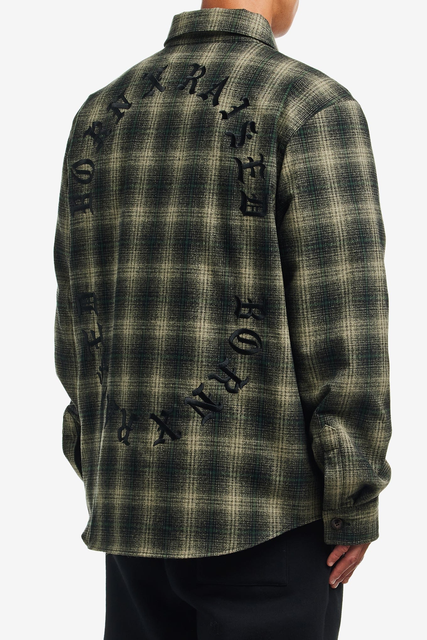 BORN x Raised OVERSIZED EMBROIDERED FLANNEL SHIRT JACKET