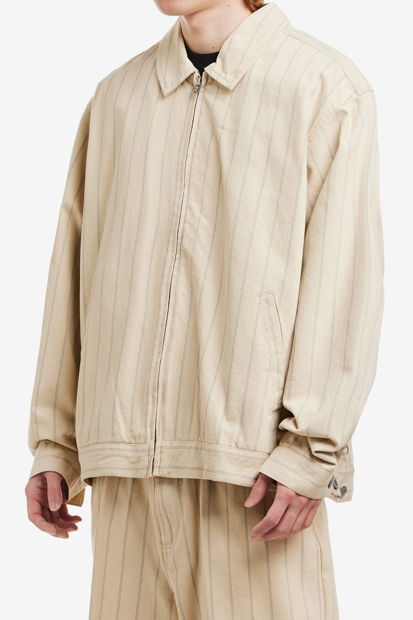 OBEY STRIPE ZIP UP JACKET