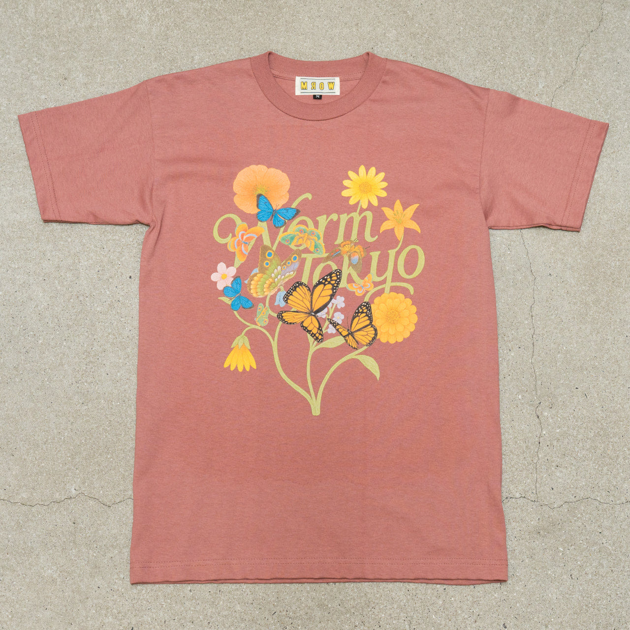 Logo WORM T - shirt Botanical Logo Pink