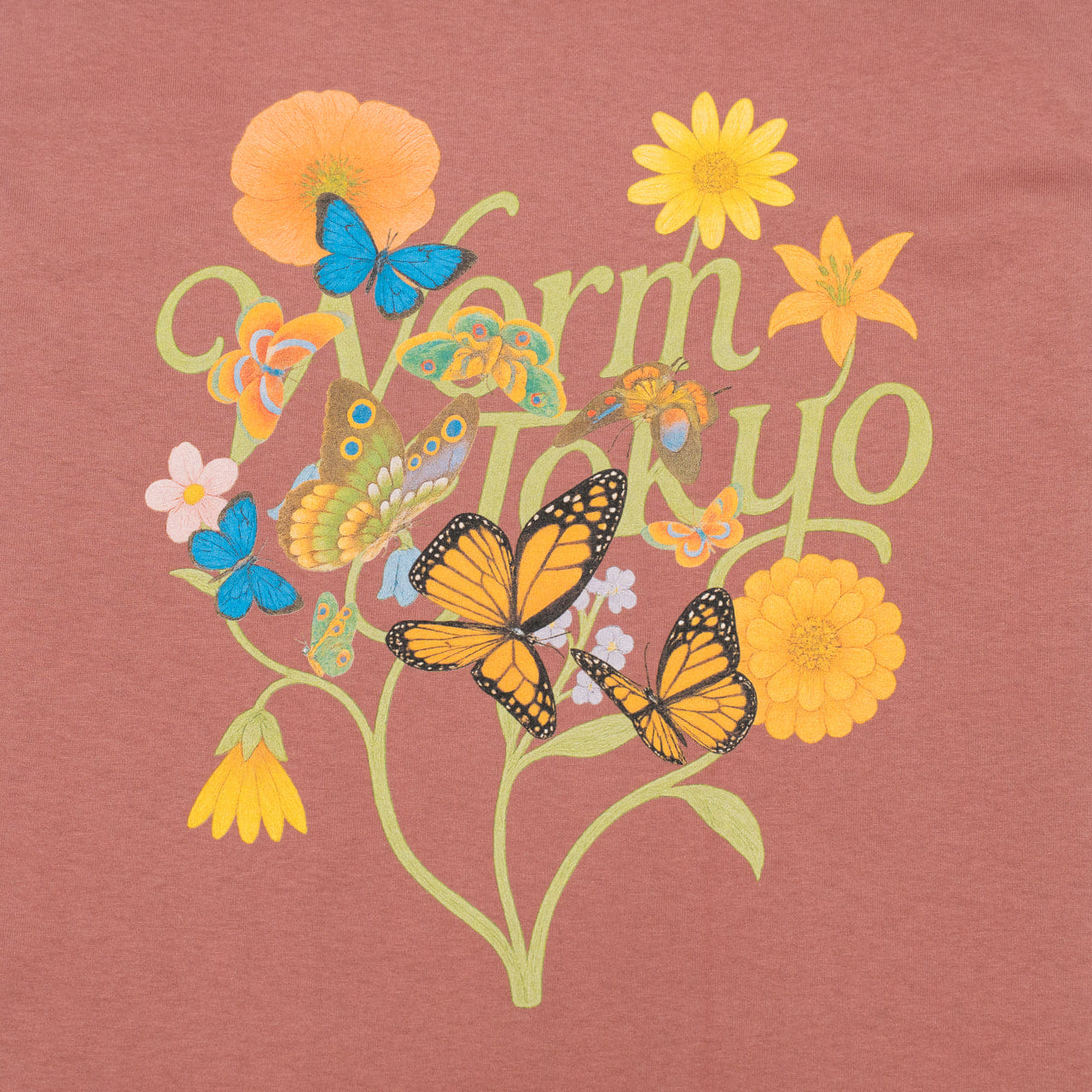 Logo WORM T - shirt Botanical Logo Pink