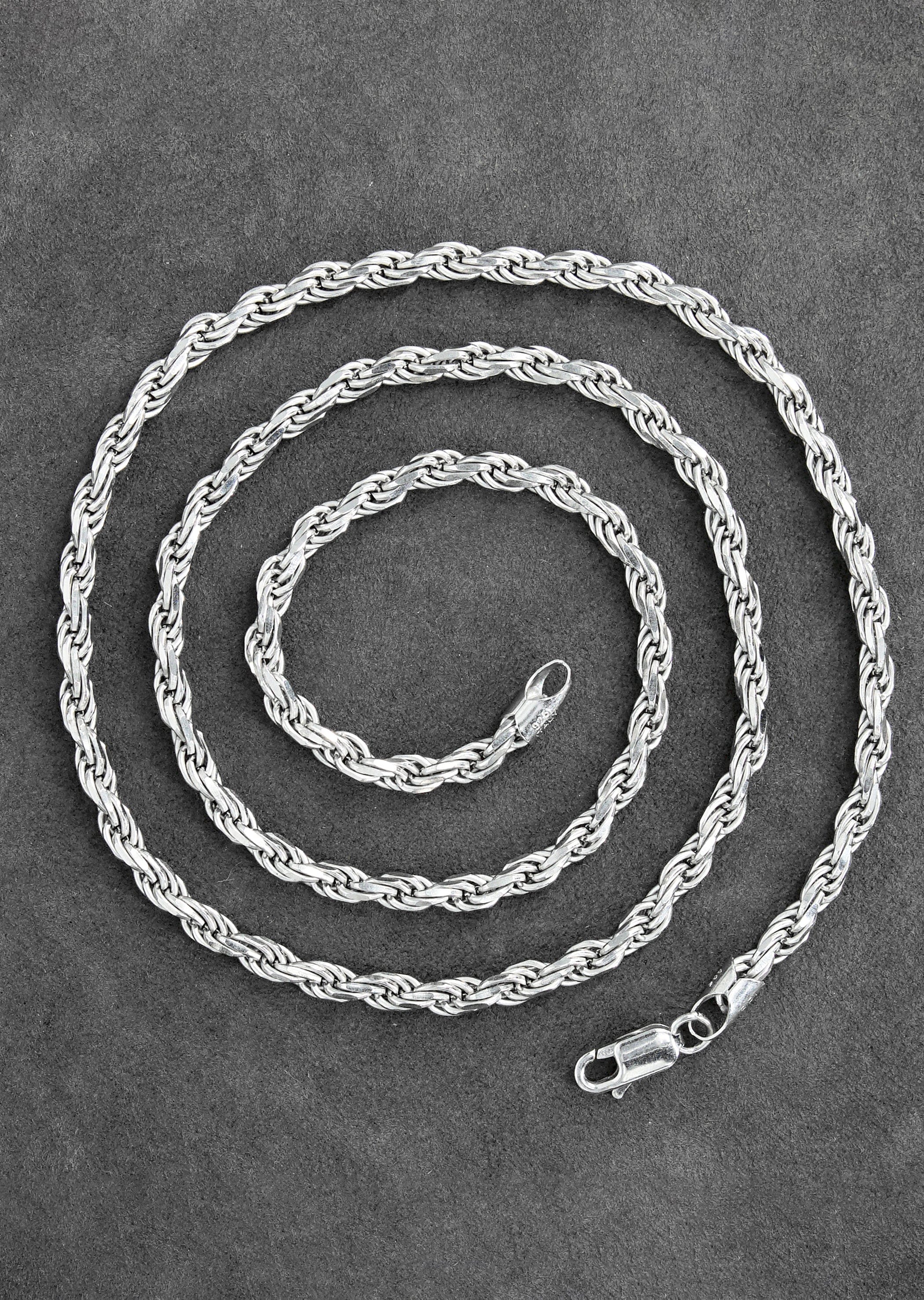 Manufacturer 43 Silver Chain - Mens White Chain / Rope Chain / 3.5 mm
