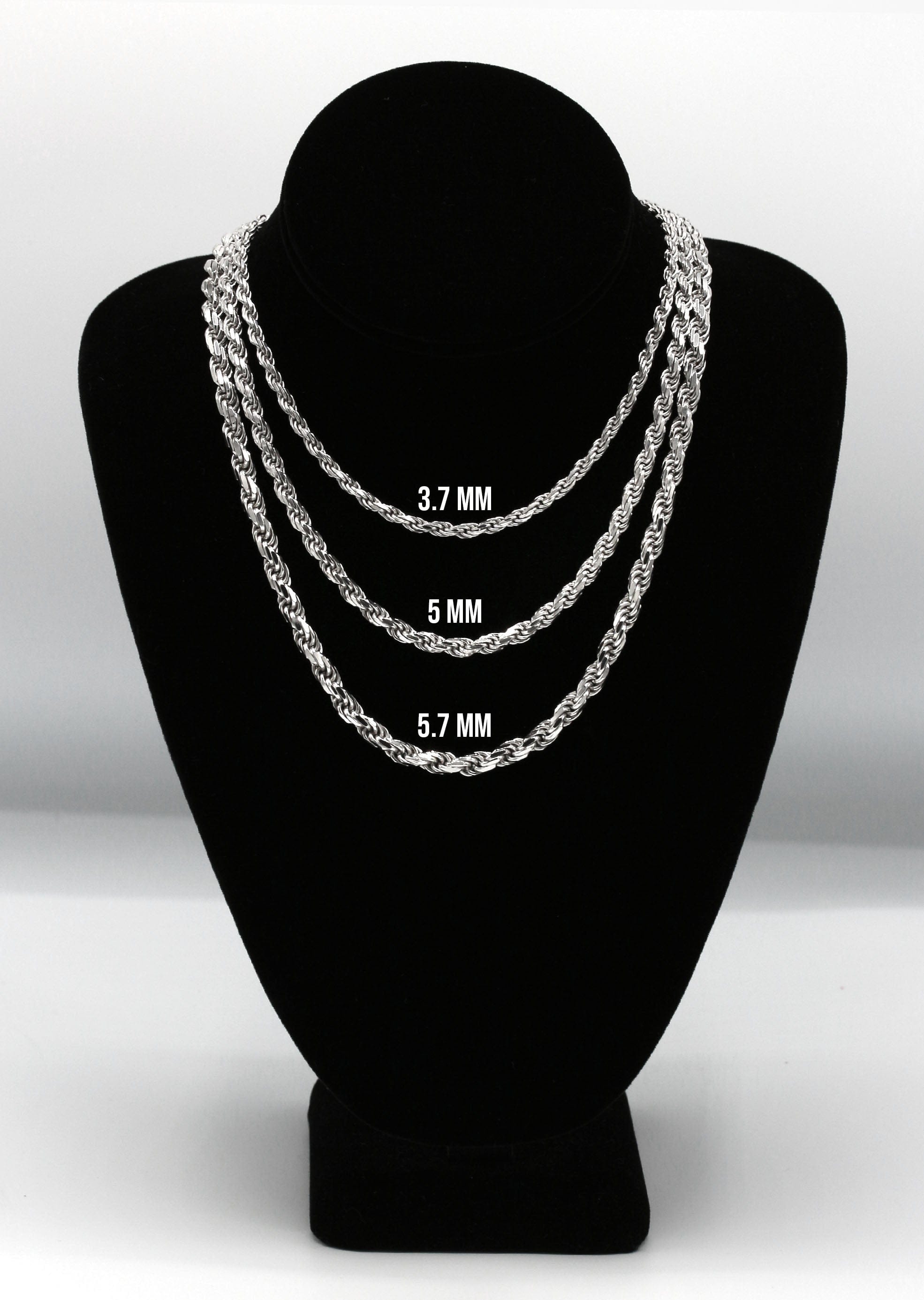 Manufacturer 43 Silver Chain - Mens White Chain / Rope Chain