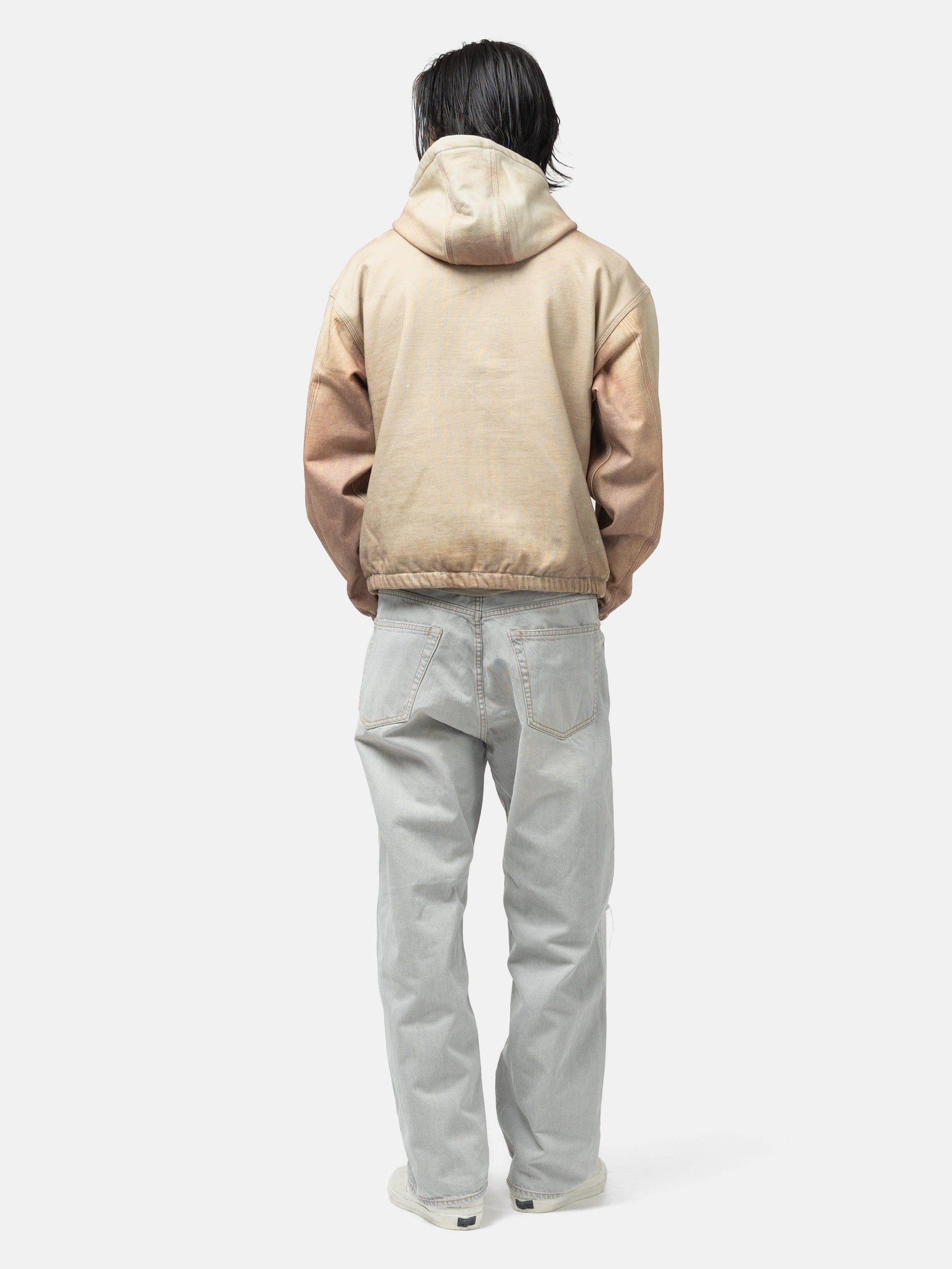 BEAMS 5 Pockets Damage Denim Fade Grey