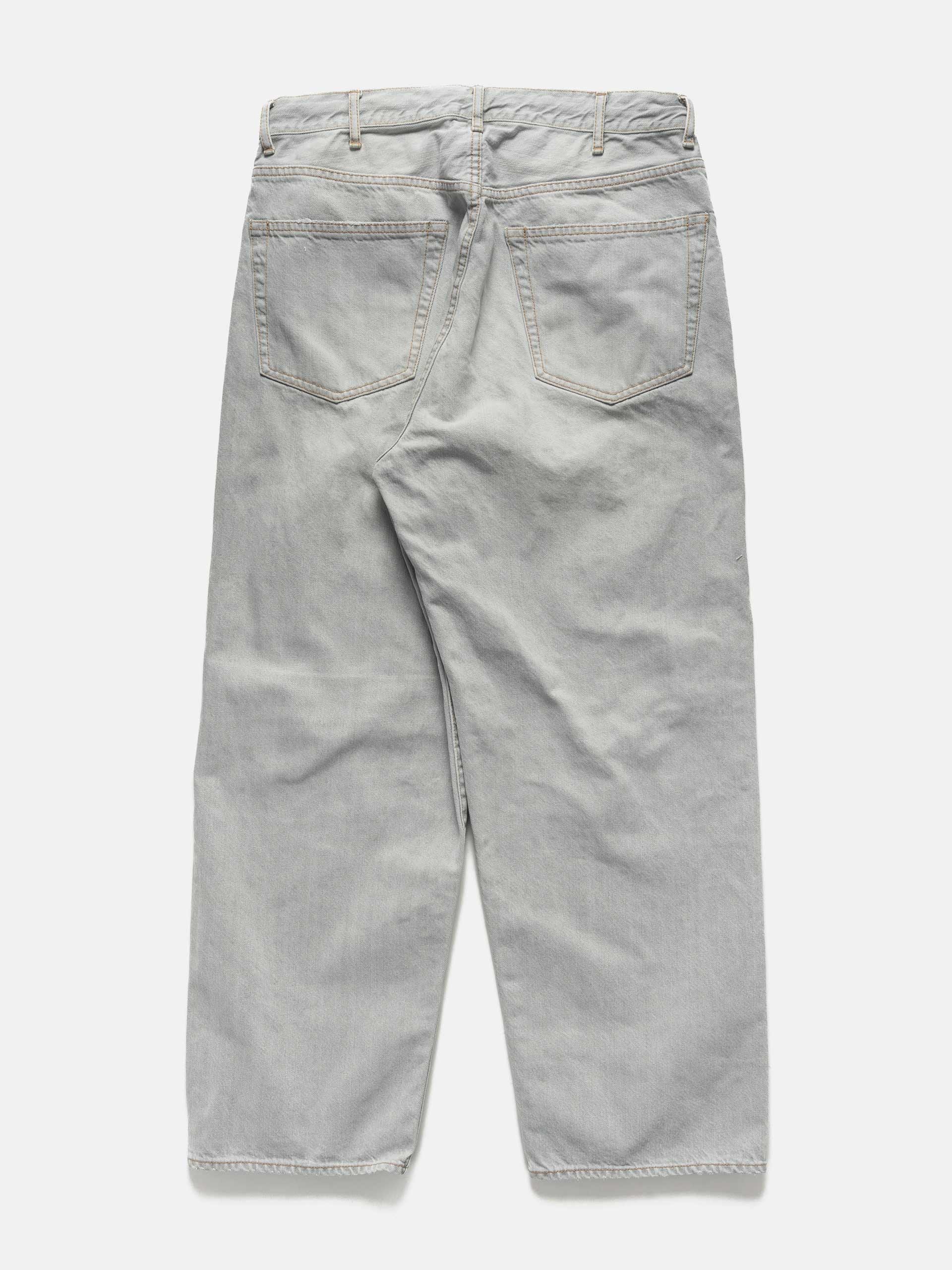 BEAMS 5 Pockets Damage Denim Fade Grey