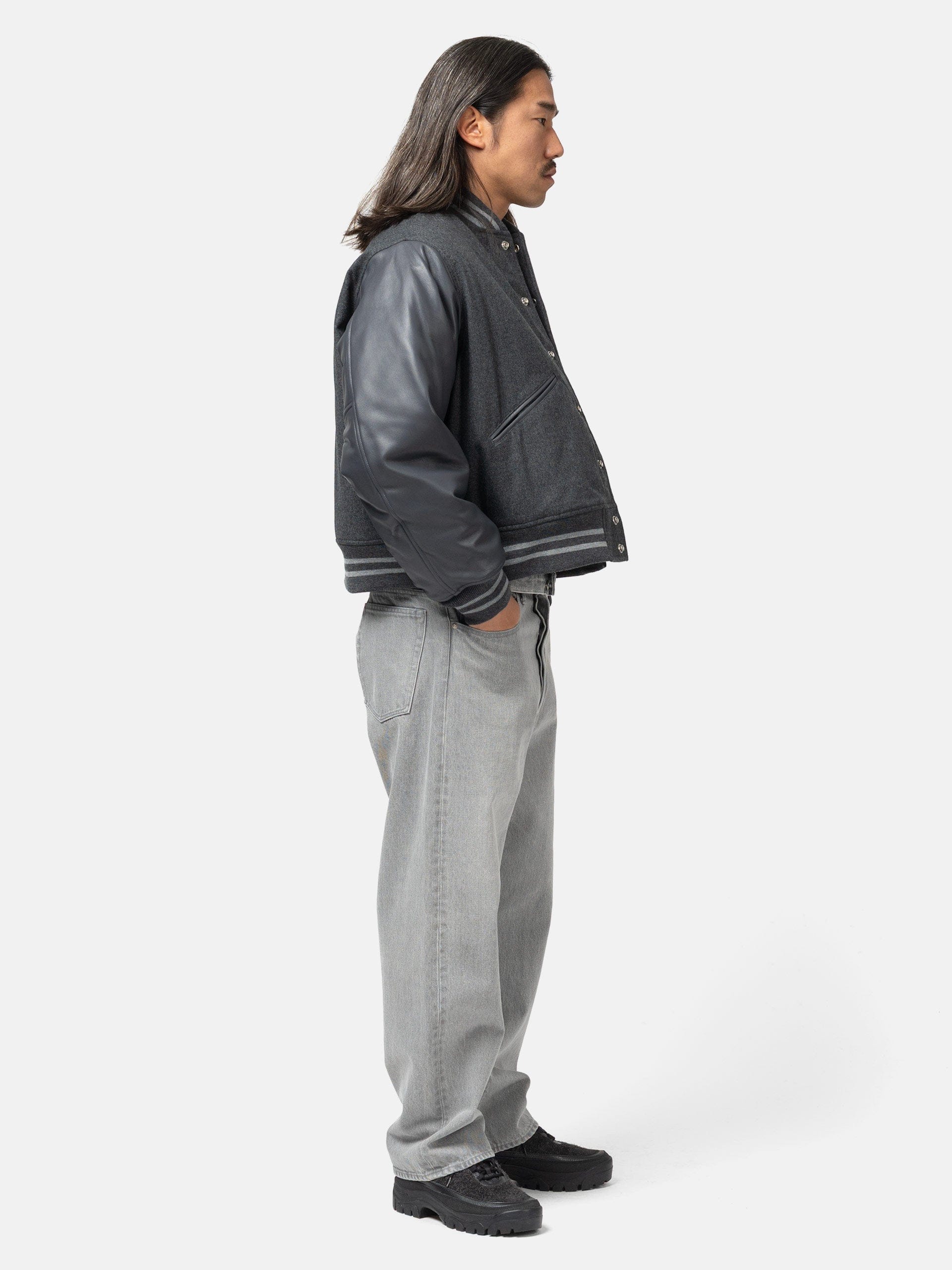 Unlikely Time Travel Jean Wide Gray Denim