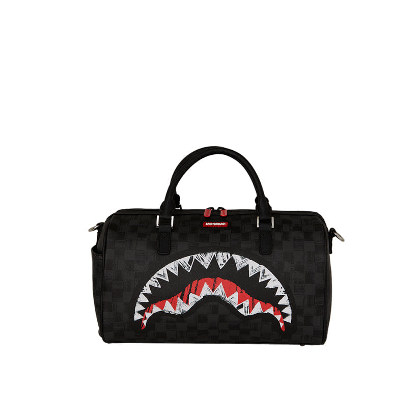 Spray Ground Scribble Shark Mini Duffle - Black