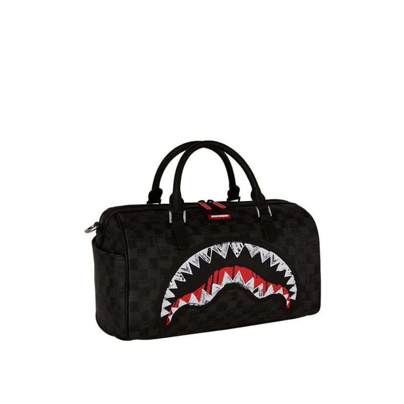 Spray Ground Scribble Shark Mini Duffle - Black