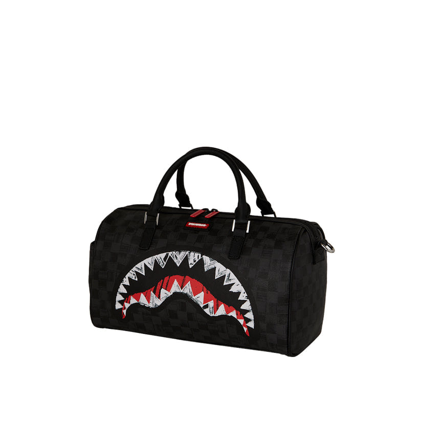 Spray Ground Scribble Shark Mini Duffle - Black