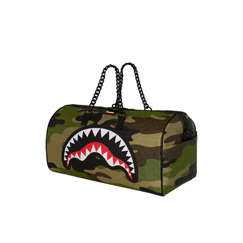 Spray Ground Woodland Camo Check Chain Duffle - Camo