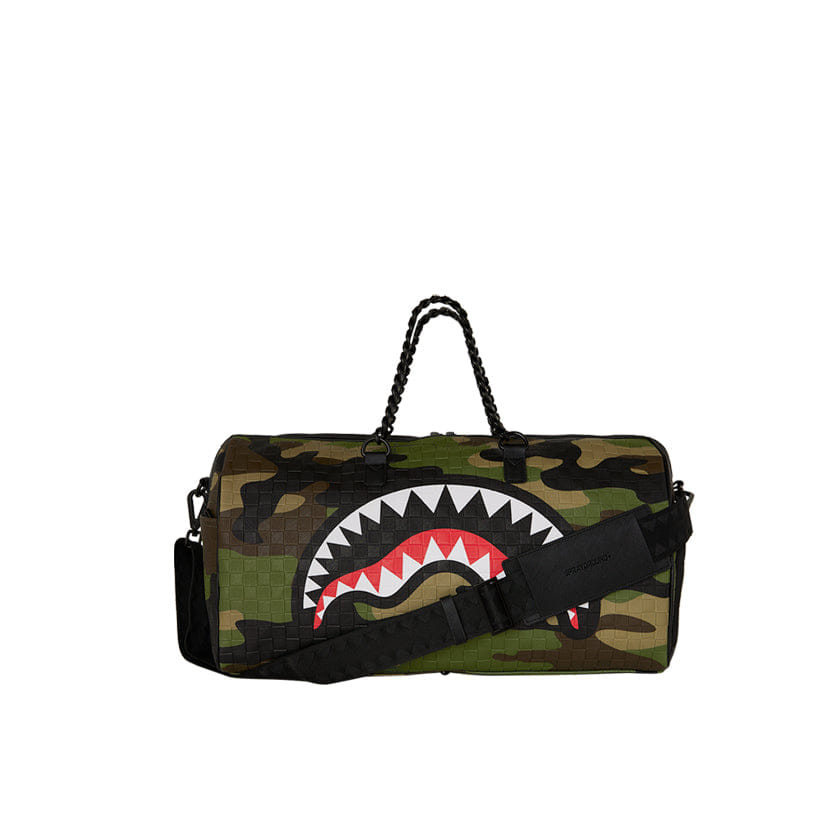 Spray Ground Woodland Camo Check Chain Duffle - Camo