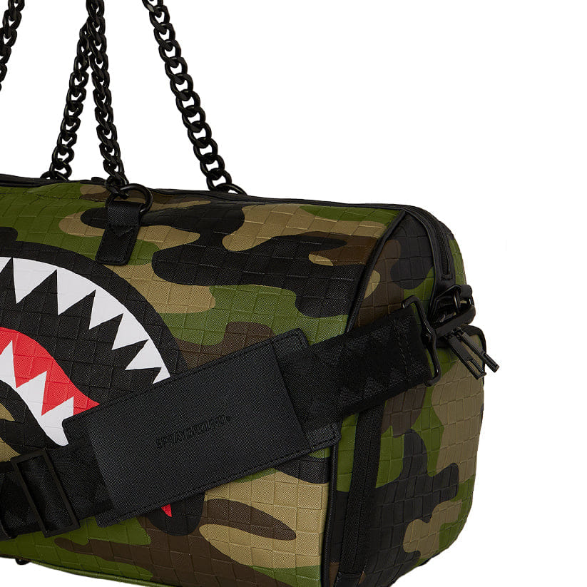 Spray Ground Woodland Camo Check Chain Duffle - Camo