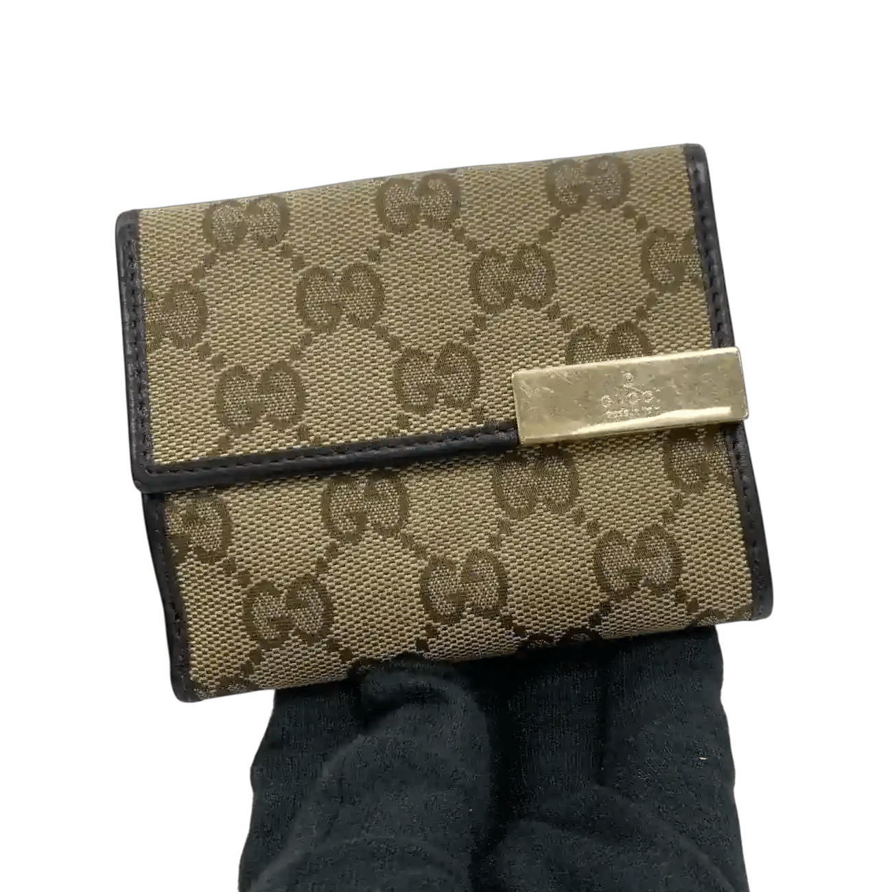 True To Sole Gucci GG 257016 Brown Compact Wallet